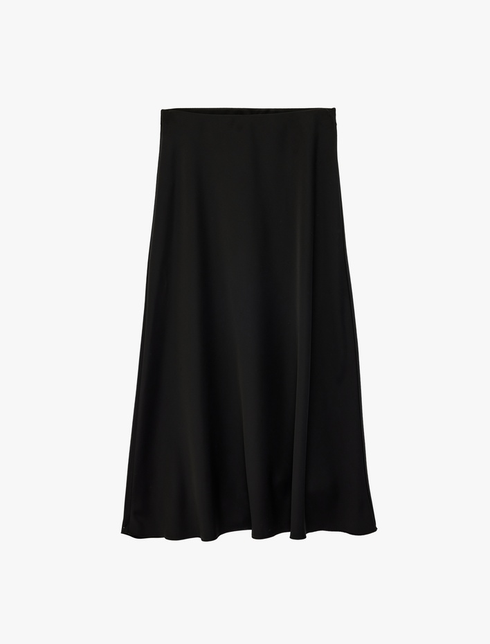  Normal Bel Midi Saten Çan Etek