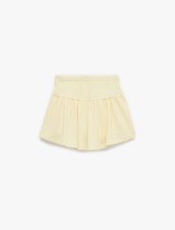 Bürümcük Kumaş Volanlı Şortlu Etek