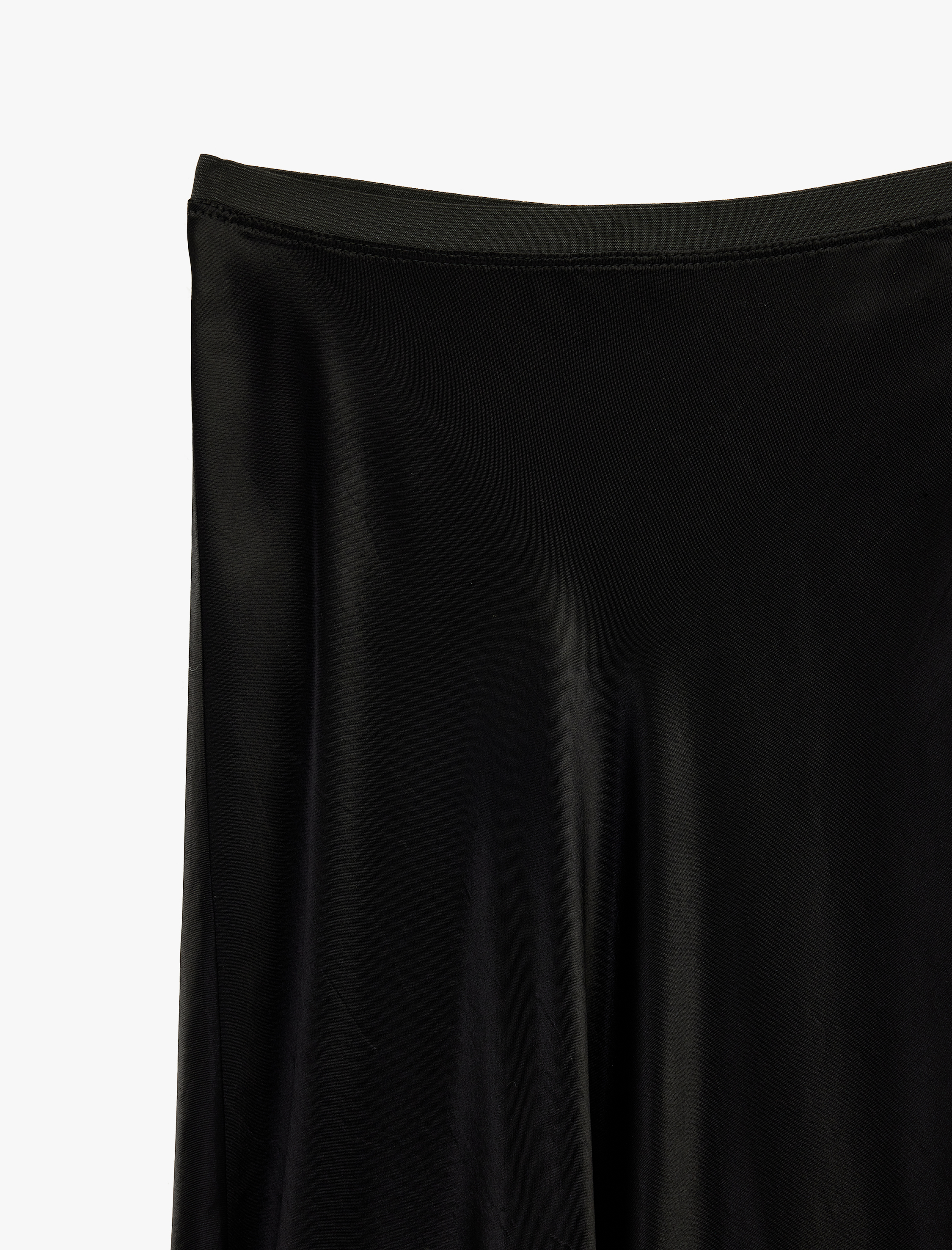   Standart Bel Midi Boy Saten Kloş Etek