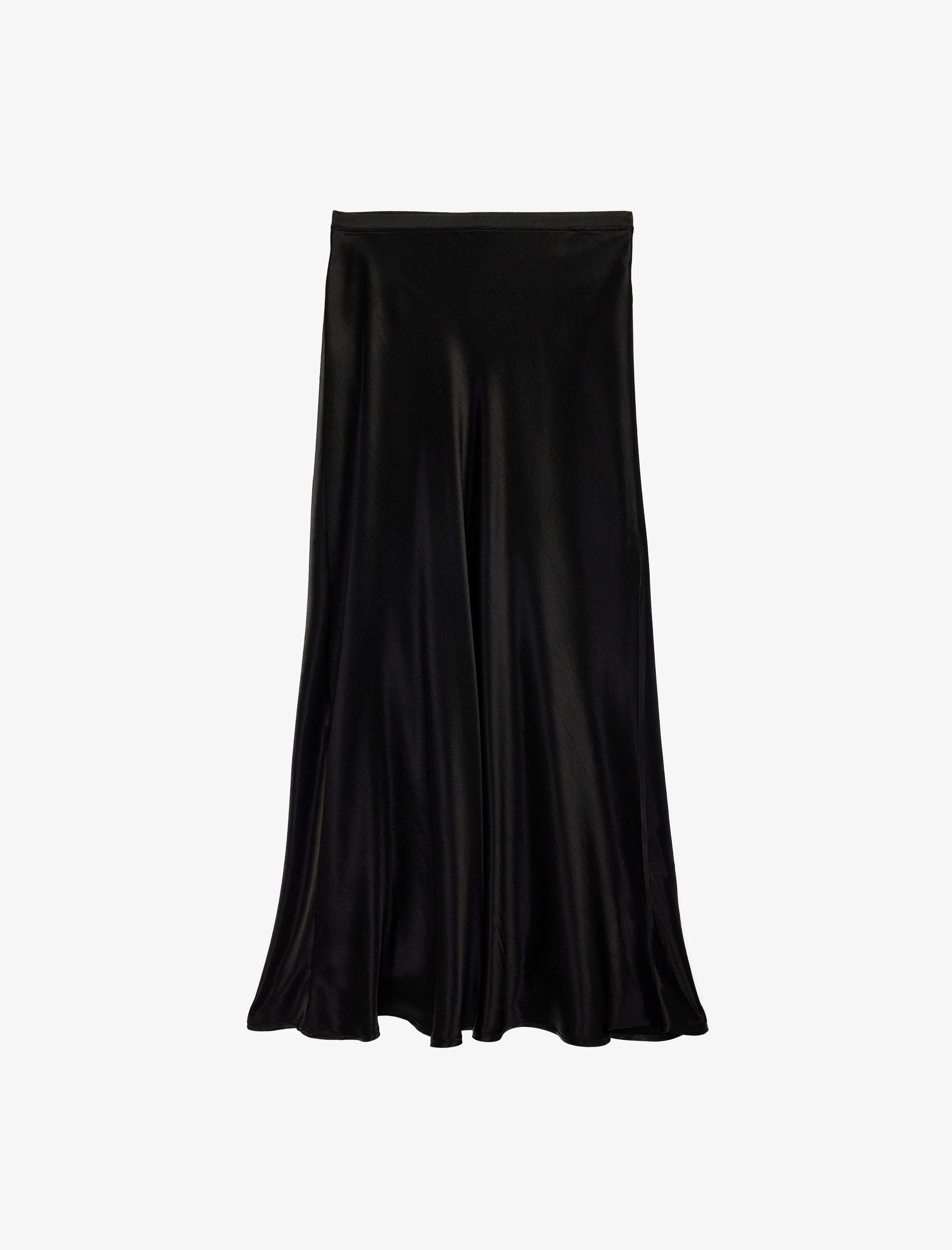   Standart Bel Midi Boy Saten Kloş Etek