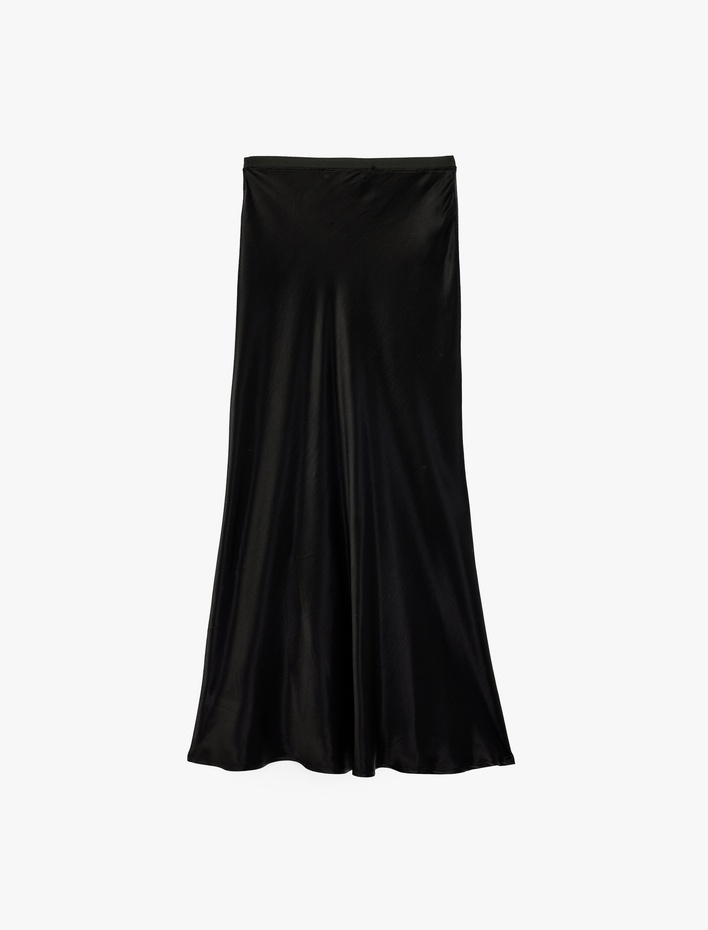  Standart Bel Midi Boy Saten Kloş Etek