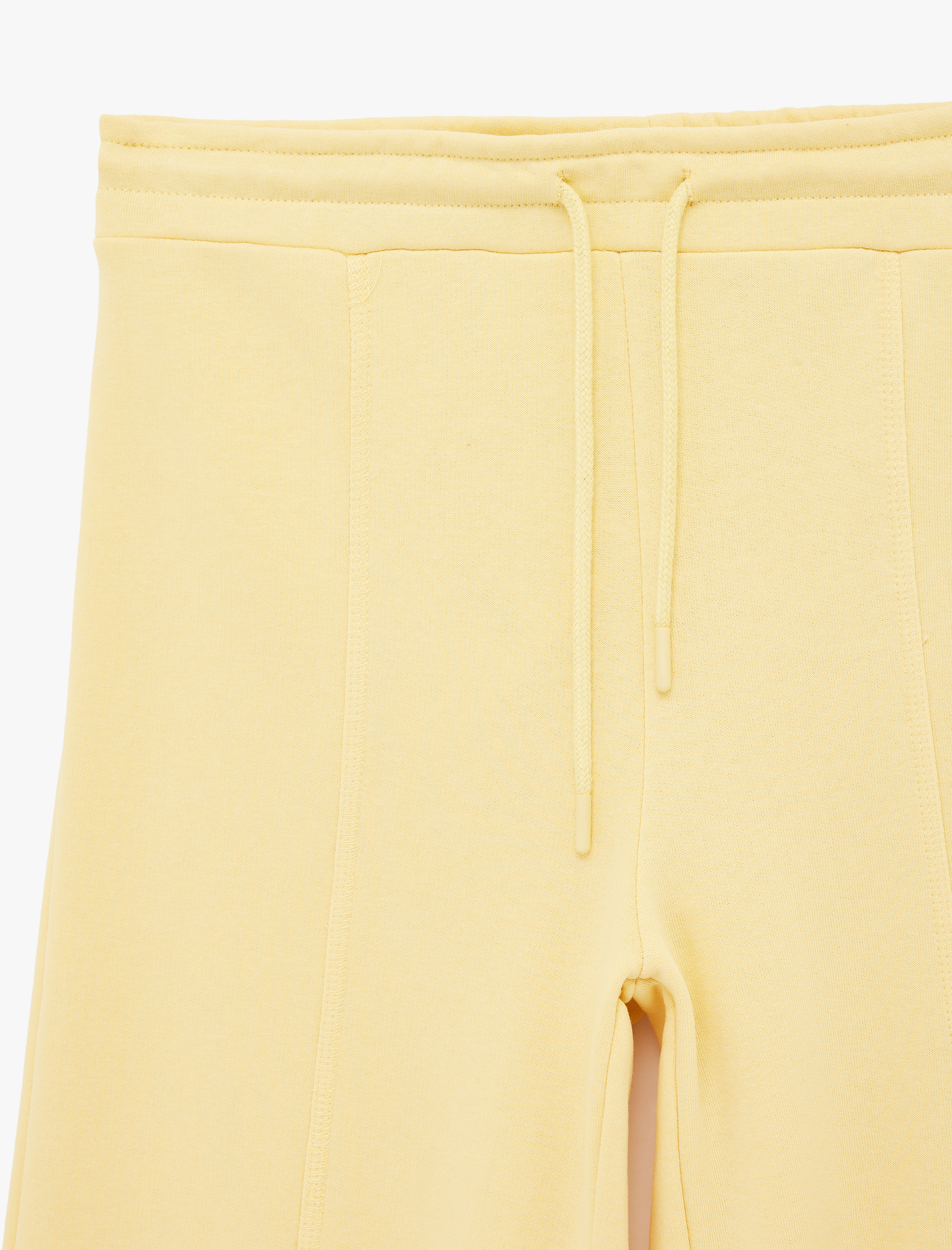   Beli Lastikli Bağlamalı Üç İplik Geniş Paça Nervürlü Eşofman Altı