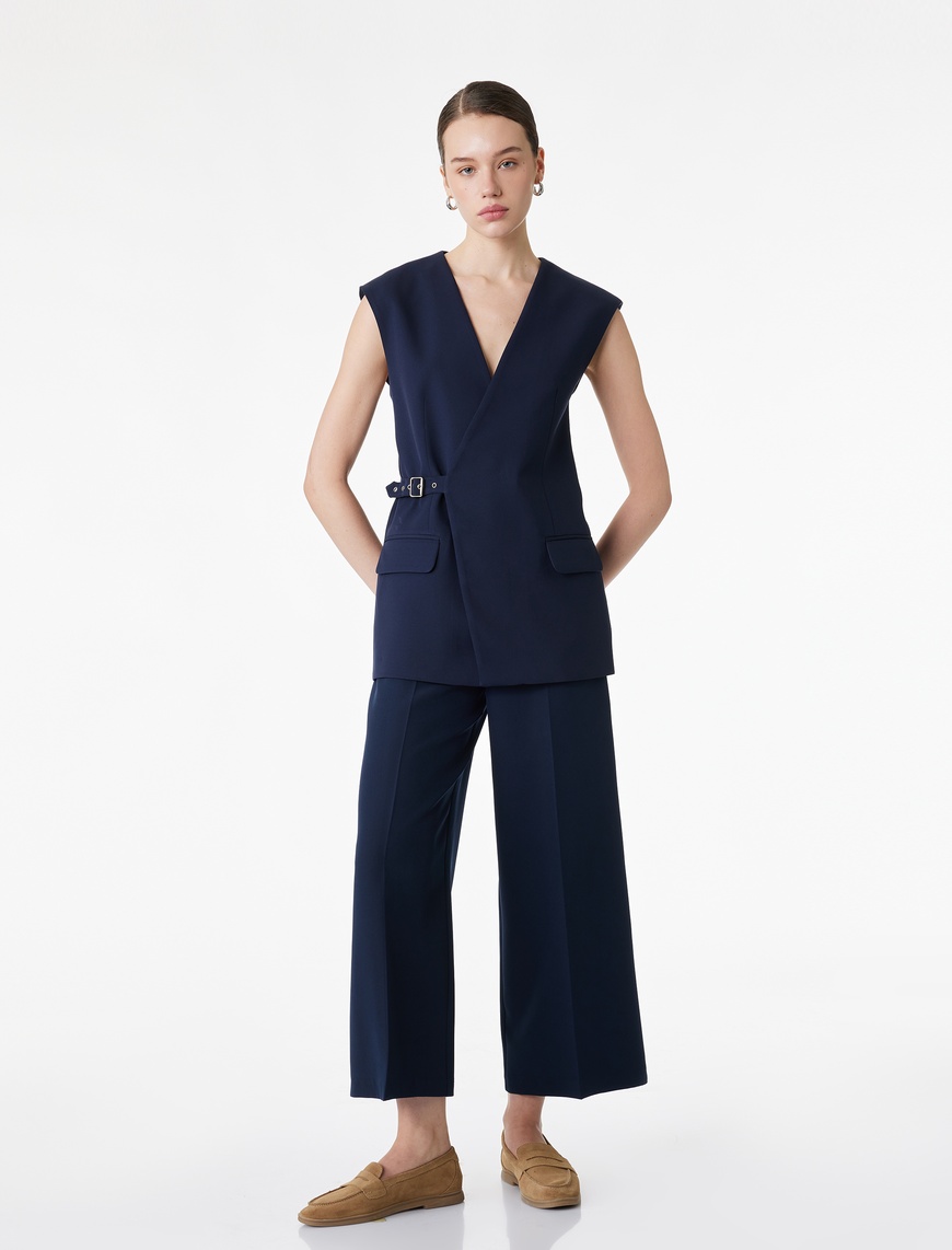 Koton Kadın Culotte Fit Kısa Geniş Paça Kumaş Pantolon
