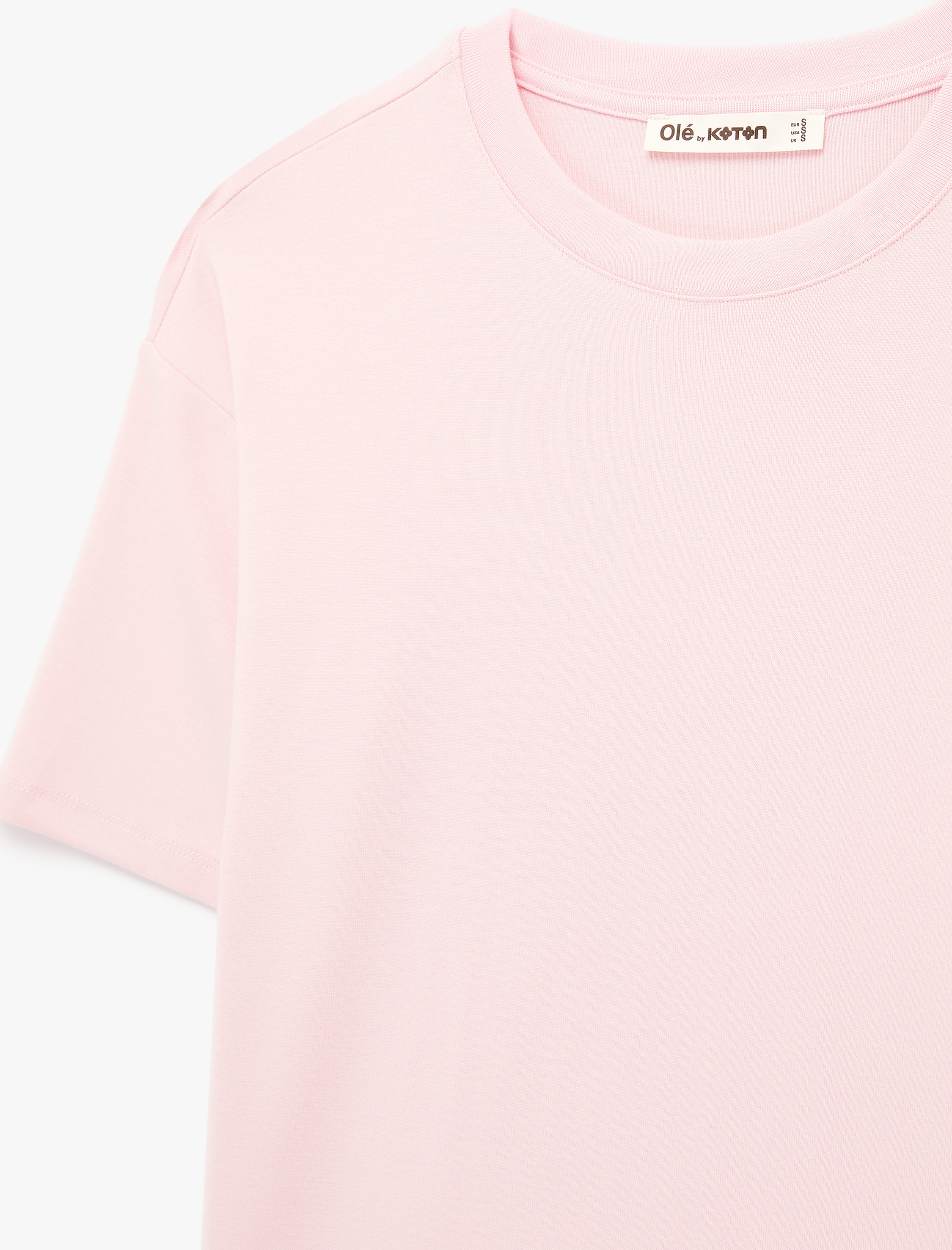   Kısa Kollu Bisiklet Yaka Modal Karışımlı Basic Oversize Tişört