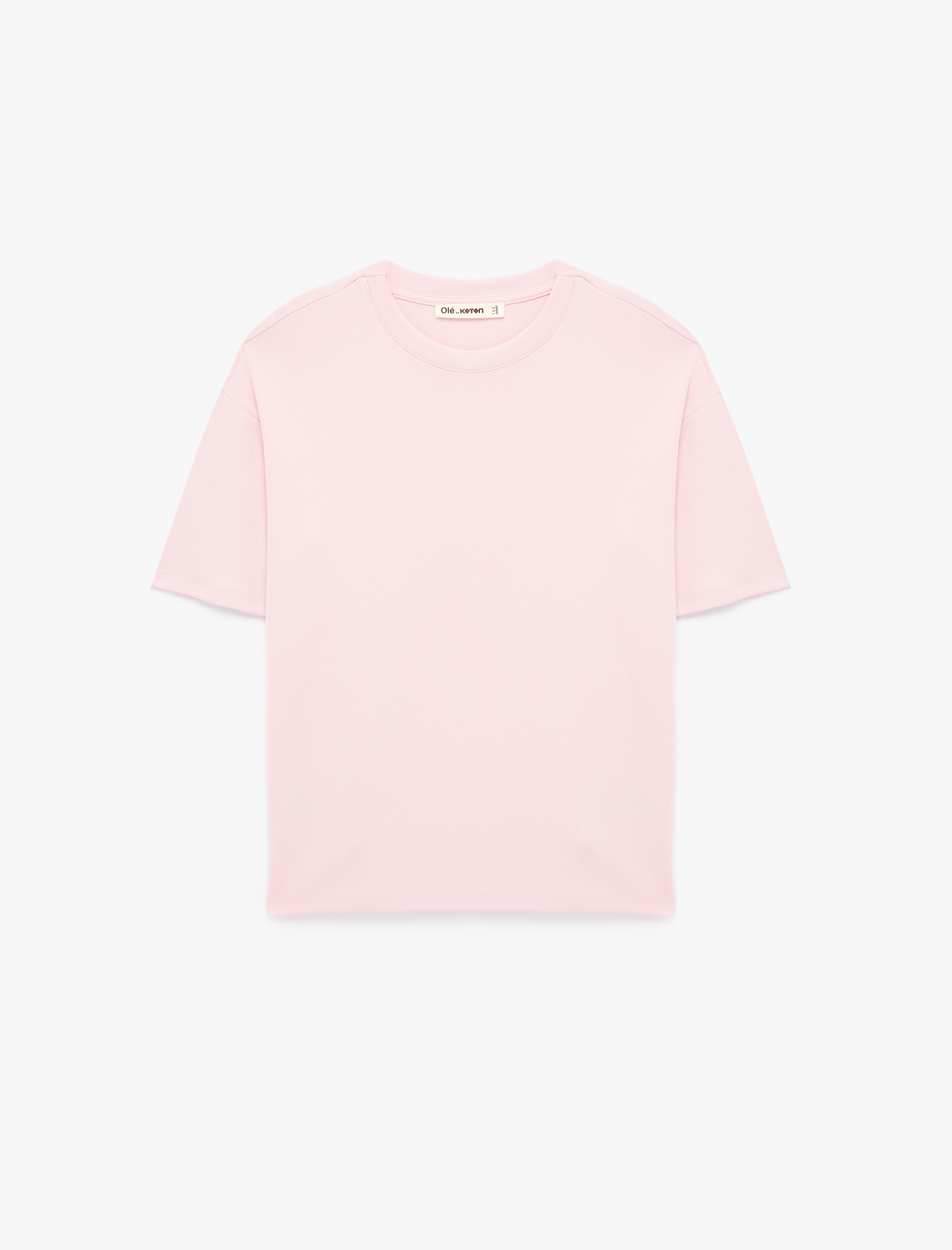   Kısa Kollu Bisiklet Yaka Modal Karışımlı Basic Oversize Tişört