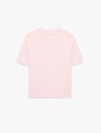 Kısa Kollu Bisiklet Yaka Modal Karışımlı Basic Oversize Tişört