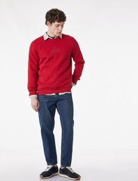 Uzun Kollu Şardonlu Yarım Fermuarlı Sweatshirt