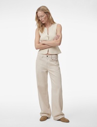 Düğmeli Yuvarlak Yaka Peplum Kesim Triko Yelek