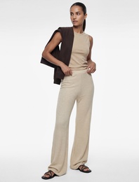 Normal Bel Düz Geniş Paça Pantolon