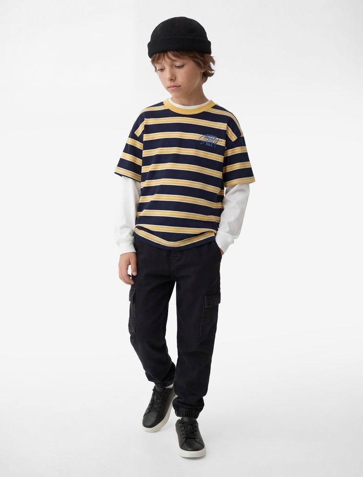 Erkek Çocuk Pamuklu Kargo Cepli Jogger Jean Pantolon