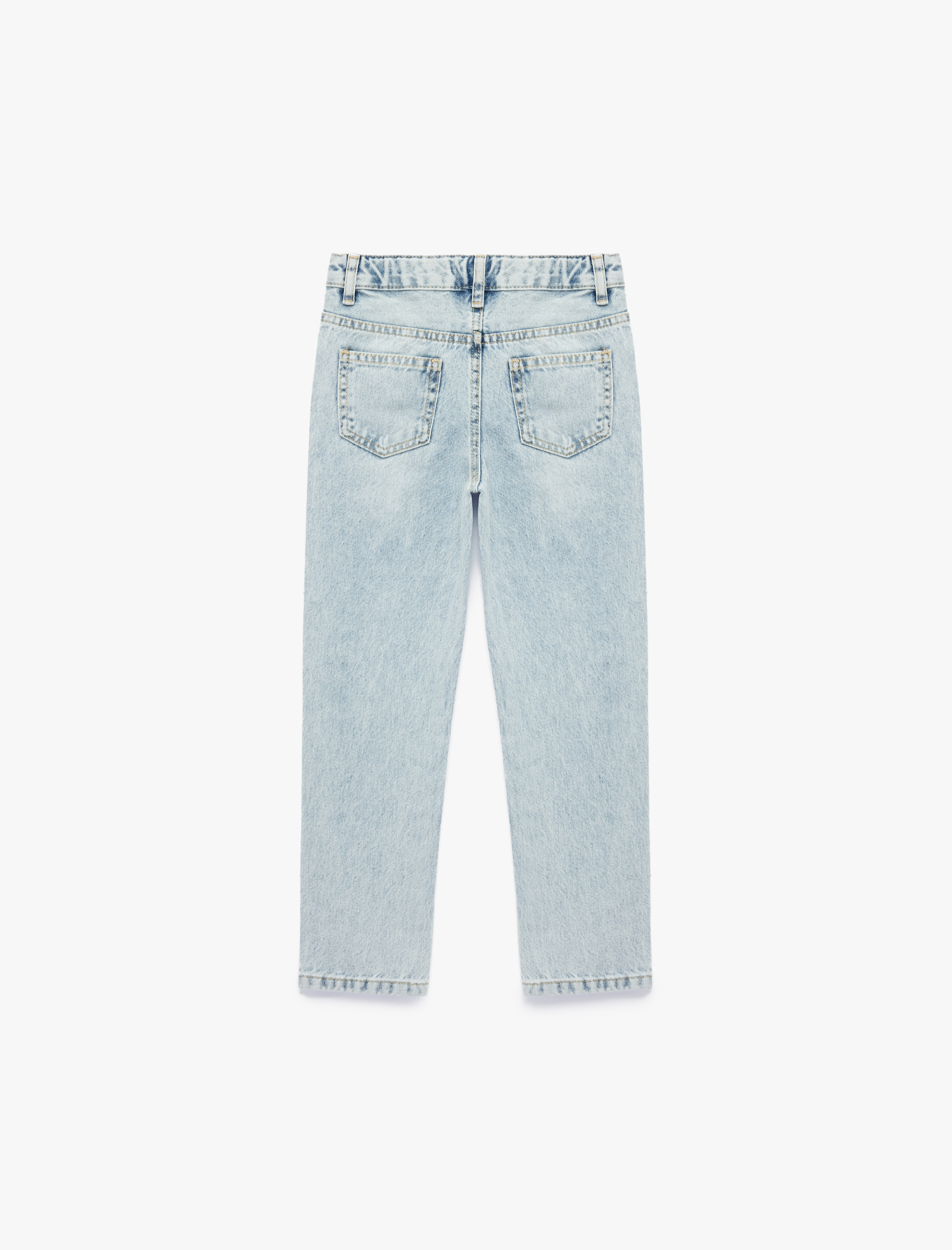  Erkek Çocuk Pamuklu Beli Ayarlanabilir Lastikli Denim Pantolon