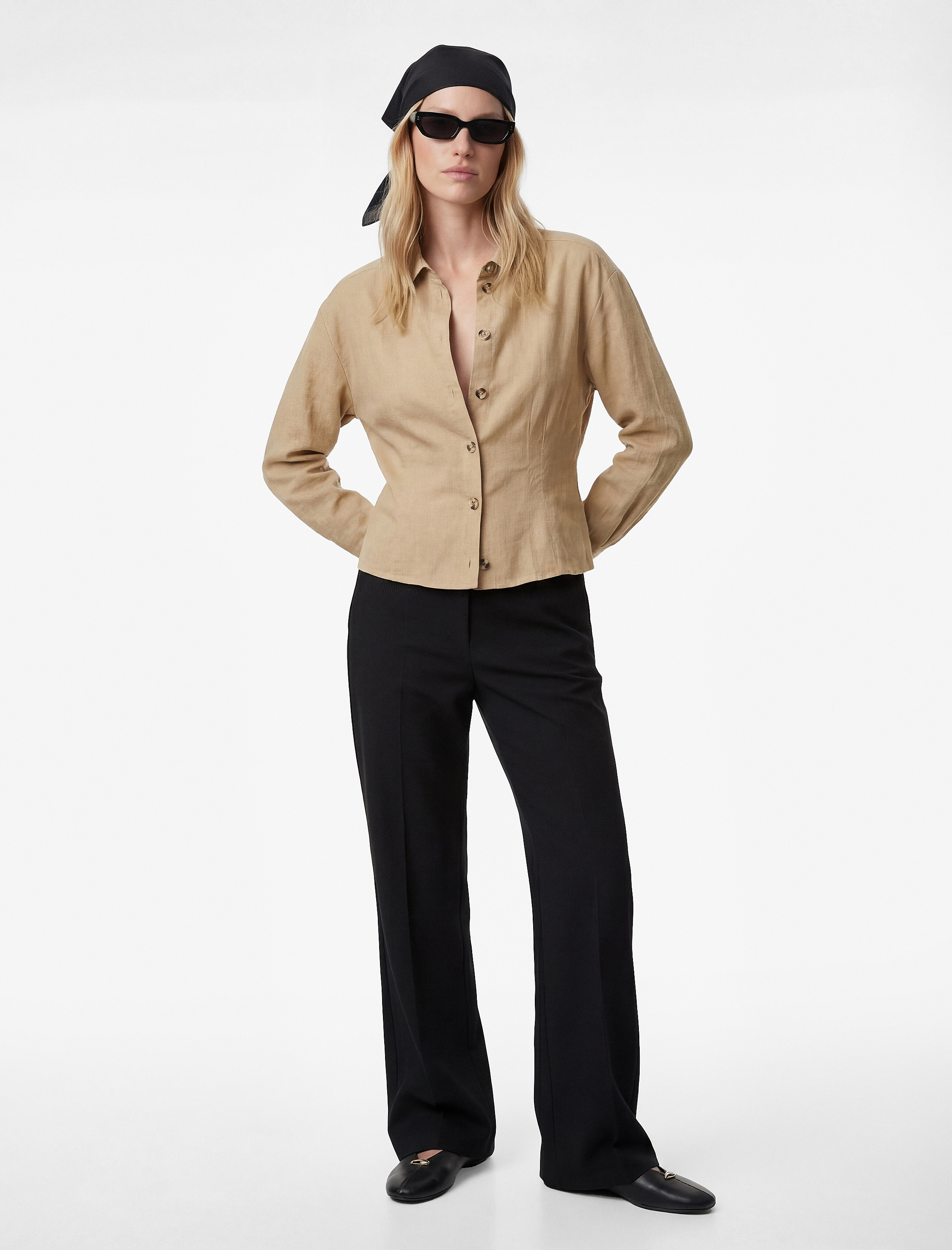   Slim Fit İspanyol Paça Kumaş Pantolon