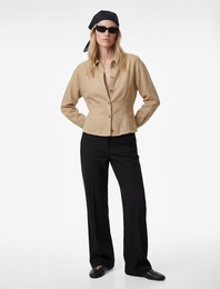 Slim Fit İspanyol Paça Kumaş Pantolon