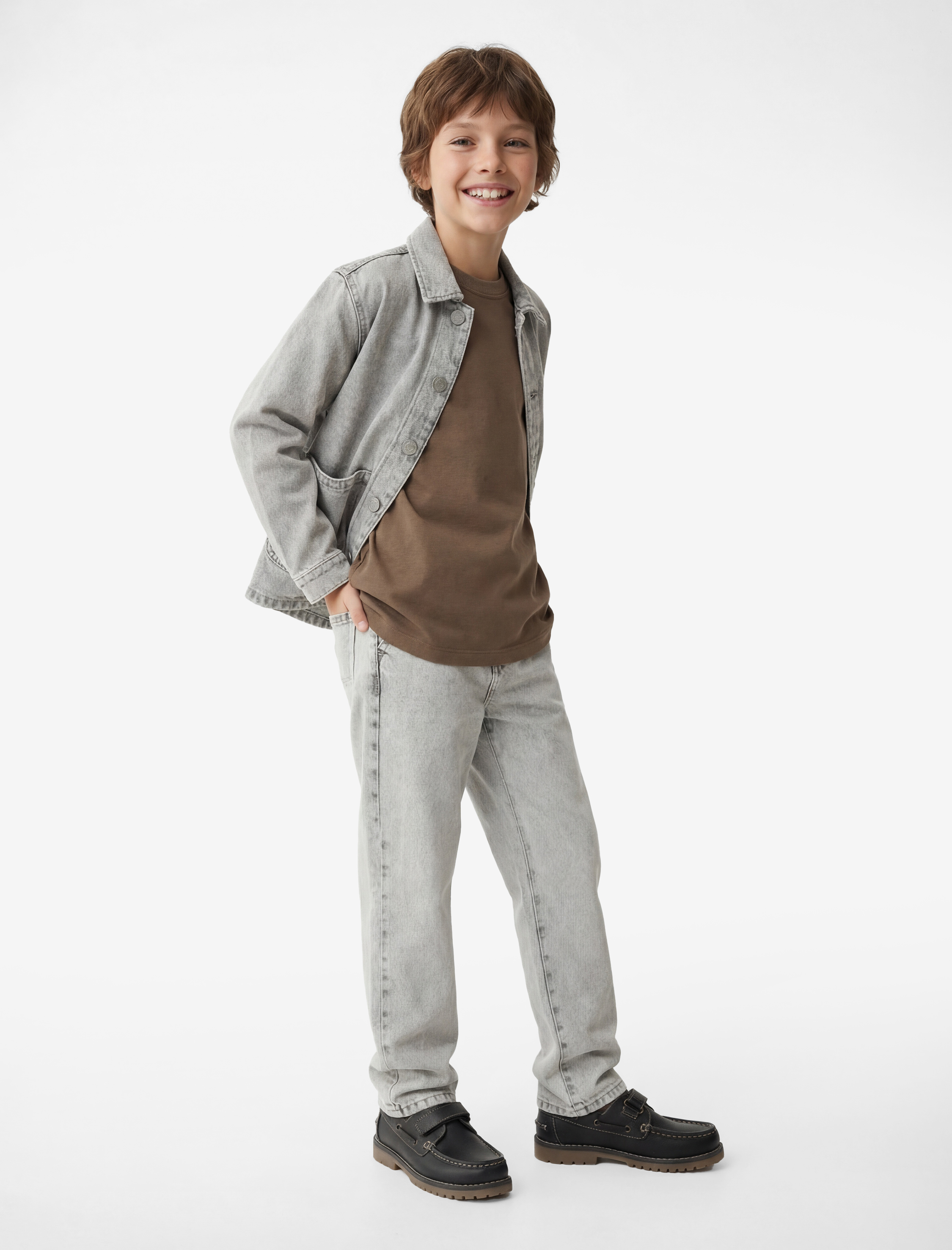  Erkek Çocuk Pamuklu Beli Ayarlanabilir Lastikli Rahat Kesim Denim Pantolon