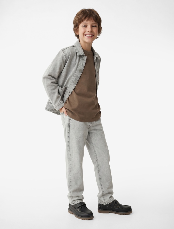 Erkek Çocuk Pamuklu Beli Ayarlanabilir Lastikli Rahat Kesim Denim Pantolon