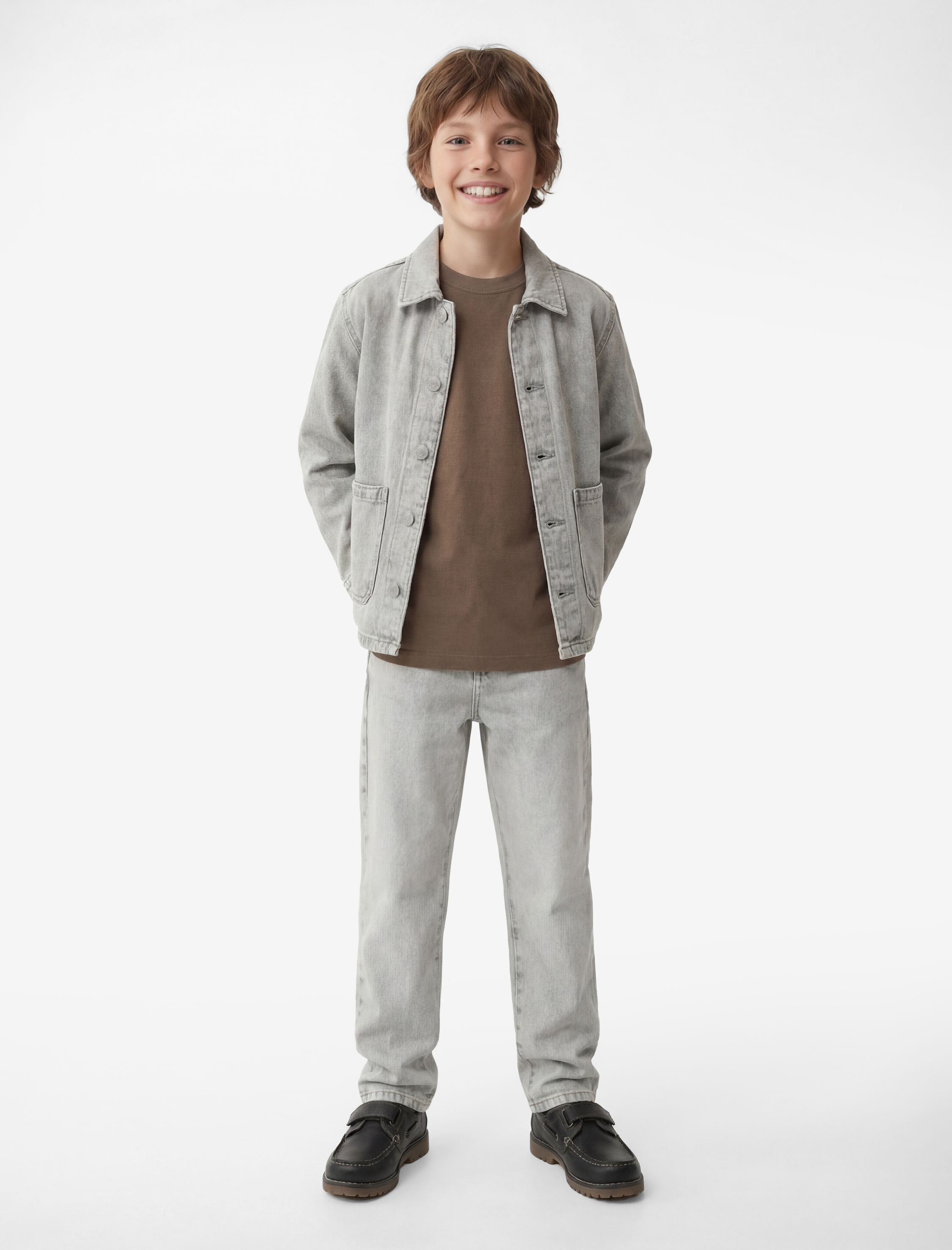  Erkek Çocuk Pamuklu Beli Ayarlanabilir Lastikli Rahat Kesim Denim Pantolon