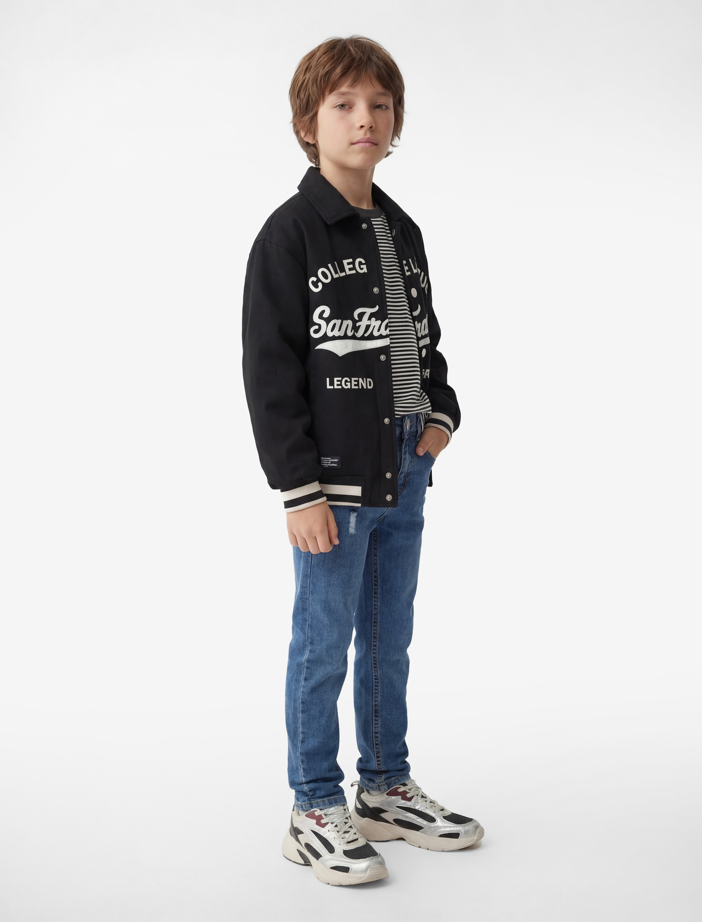  Erkek Çocuk Yıpratılmış Detaylı Ayarlanabilir Lastikli Denim Pantolon