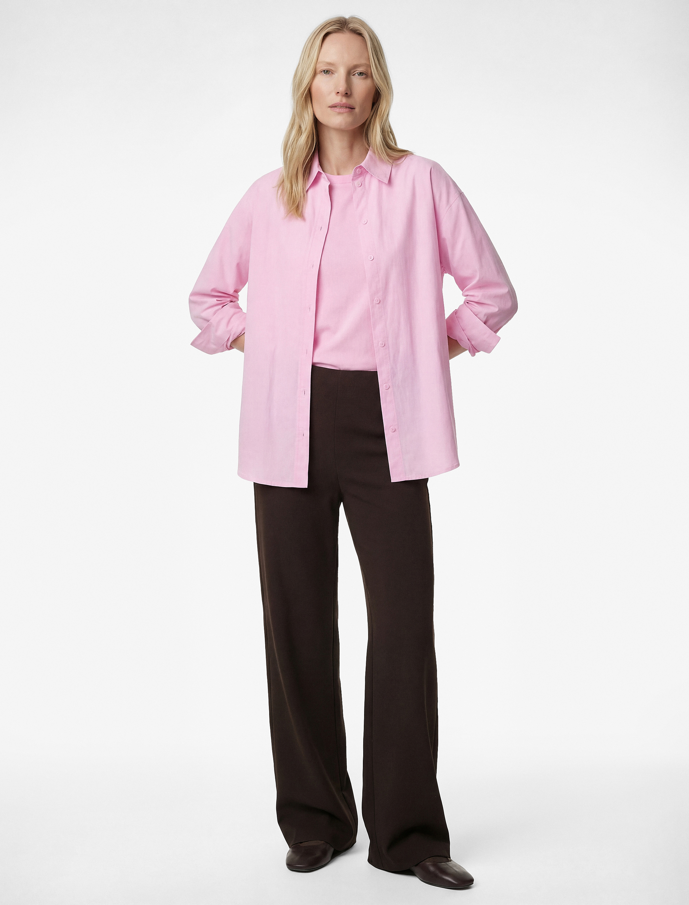   Regular Fit Düz Geniş Paça Pantolon