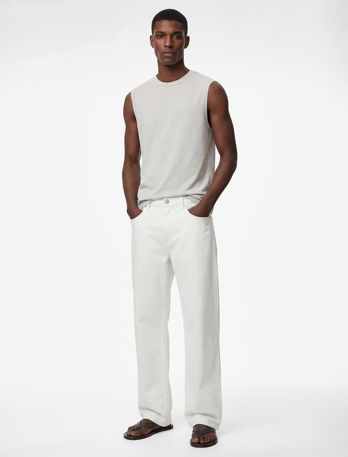  Regular Fit Kolsuz Bisiklet Yaka Pamuklu Basic Atlet