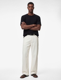 Kısa Kollu Dokulu Bisiklet Yaka Pamuklu Slim Fit Tişört