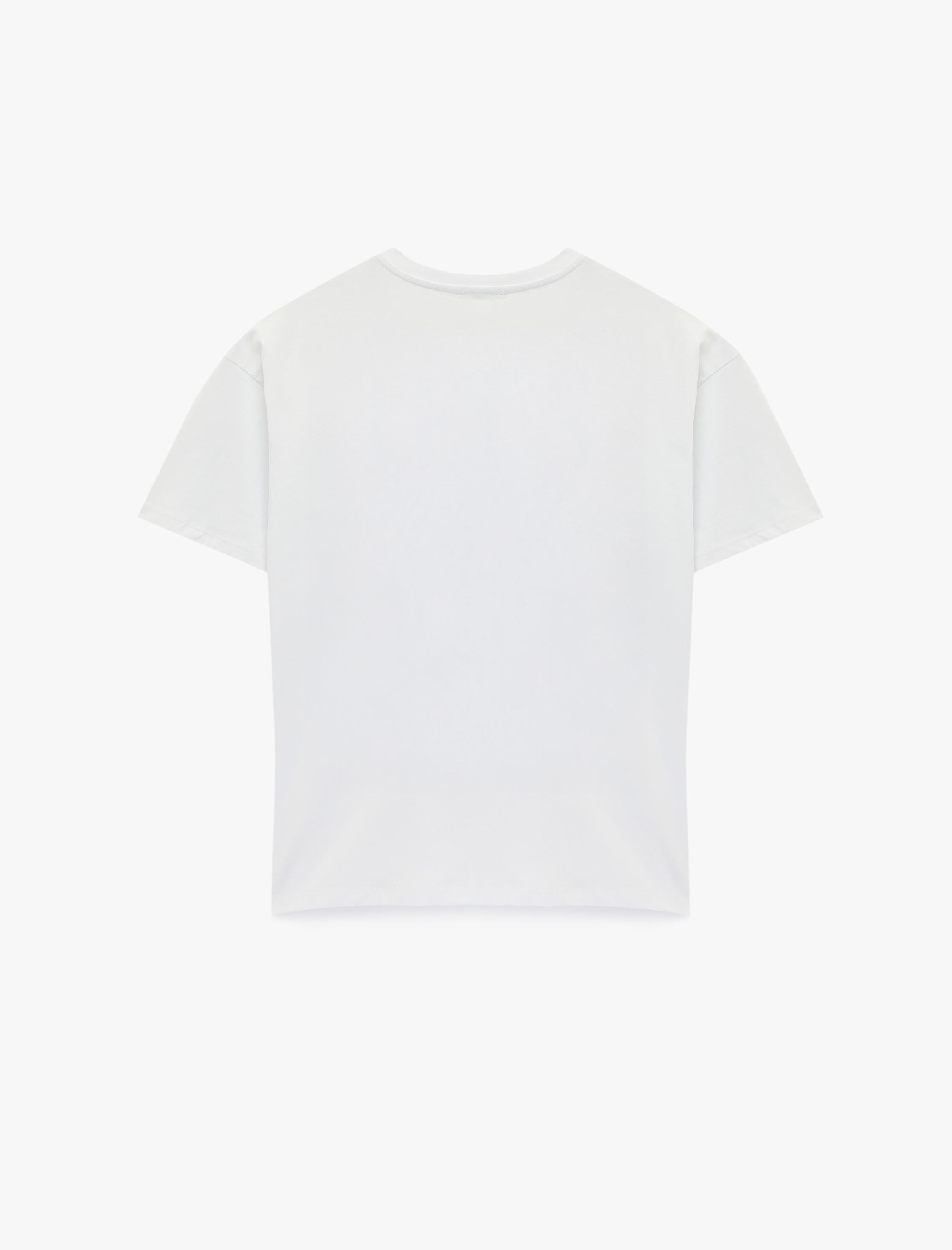   Kısa Kollu Bisiklet Yaka Fiyonk Baskılı Oversize Tişört