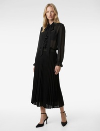 Normal Bel Midi Pileli Şifon Etek