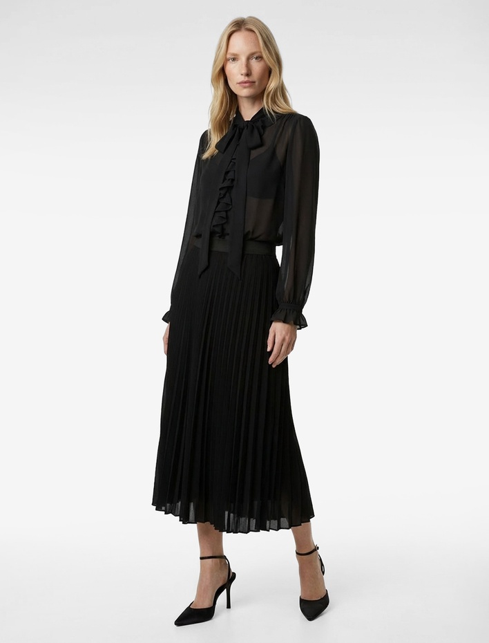  Normal Bel Midi Pileli Şifon Etek