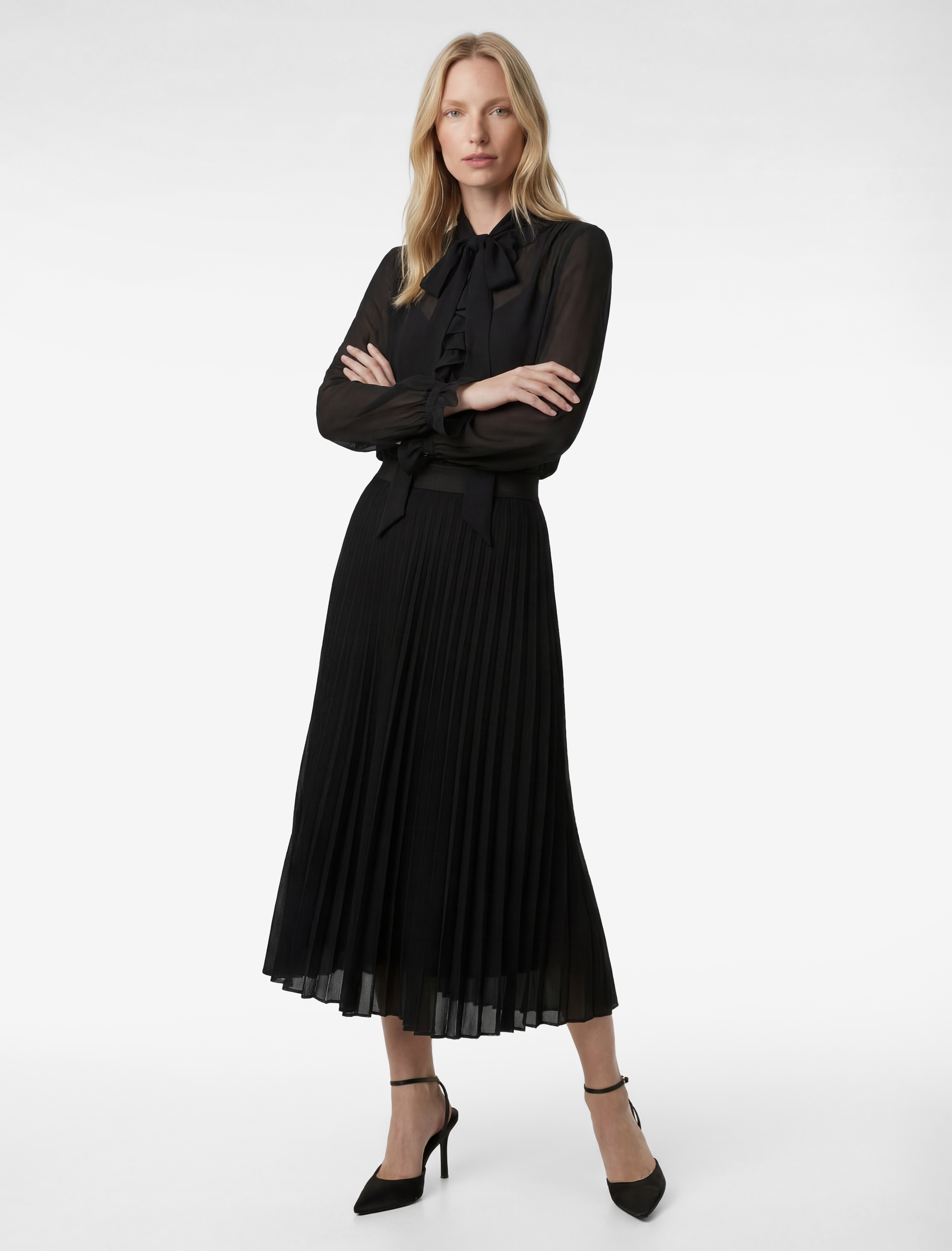   Normal Bel Midi Pileli Şifon Etek