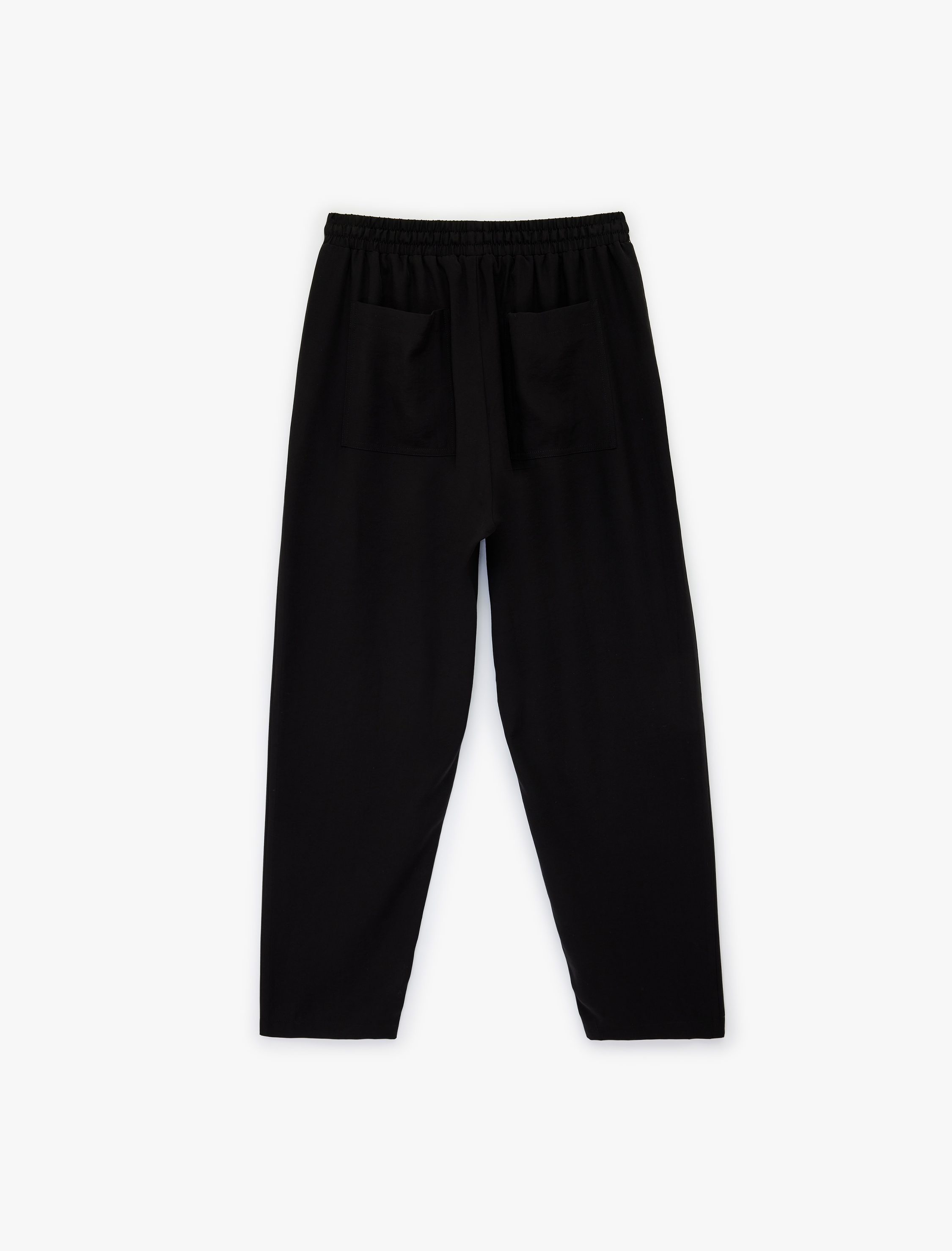   Cep Detaylı Düz Paça Beli Bağcıklı Viskon Havuç Pantolon