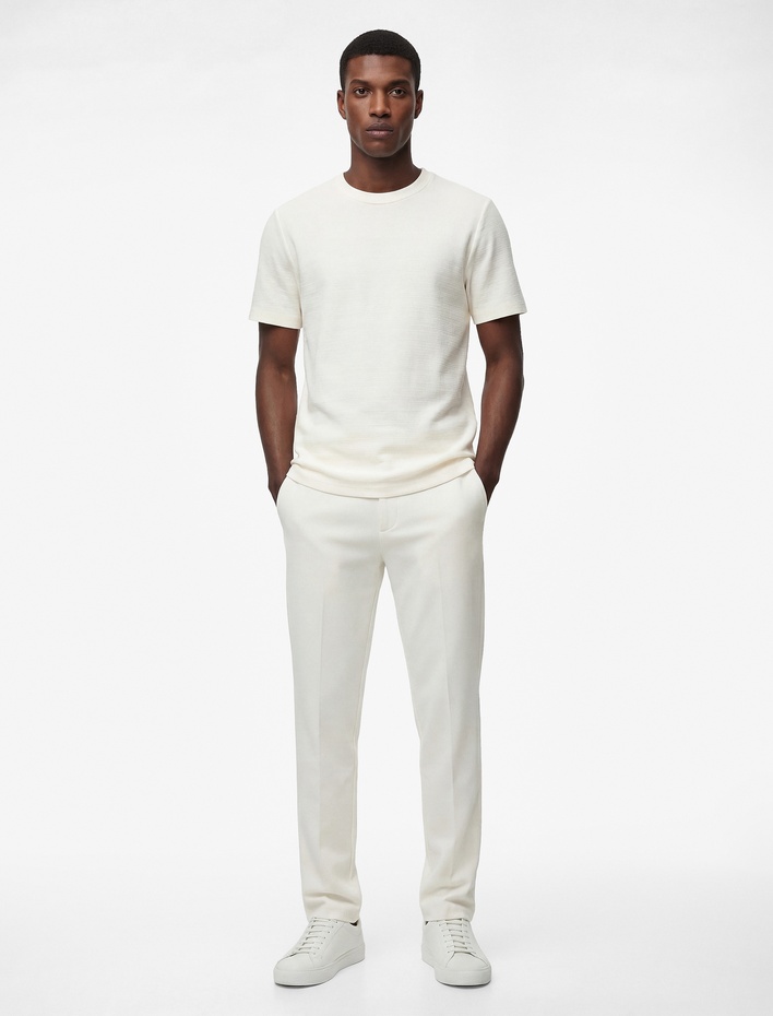  Slim Fit Viskon Karışımlı Cepli Düğmeli Chino Pantolon