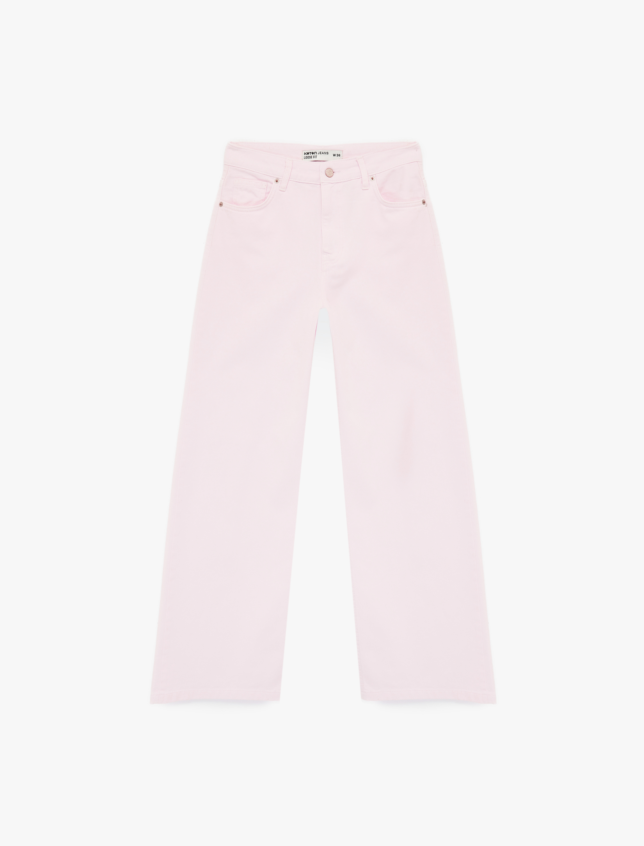   Pamuklu Düşük Bel Bol Kesim Denim Pantolon - Loose Straight Fit Jean