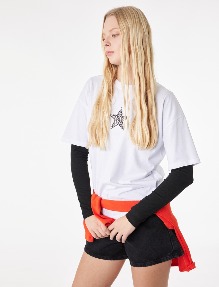  Normal Bel Düğmeli Pamuklu Rahat Kalıp Mini Denim Şort