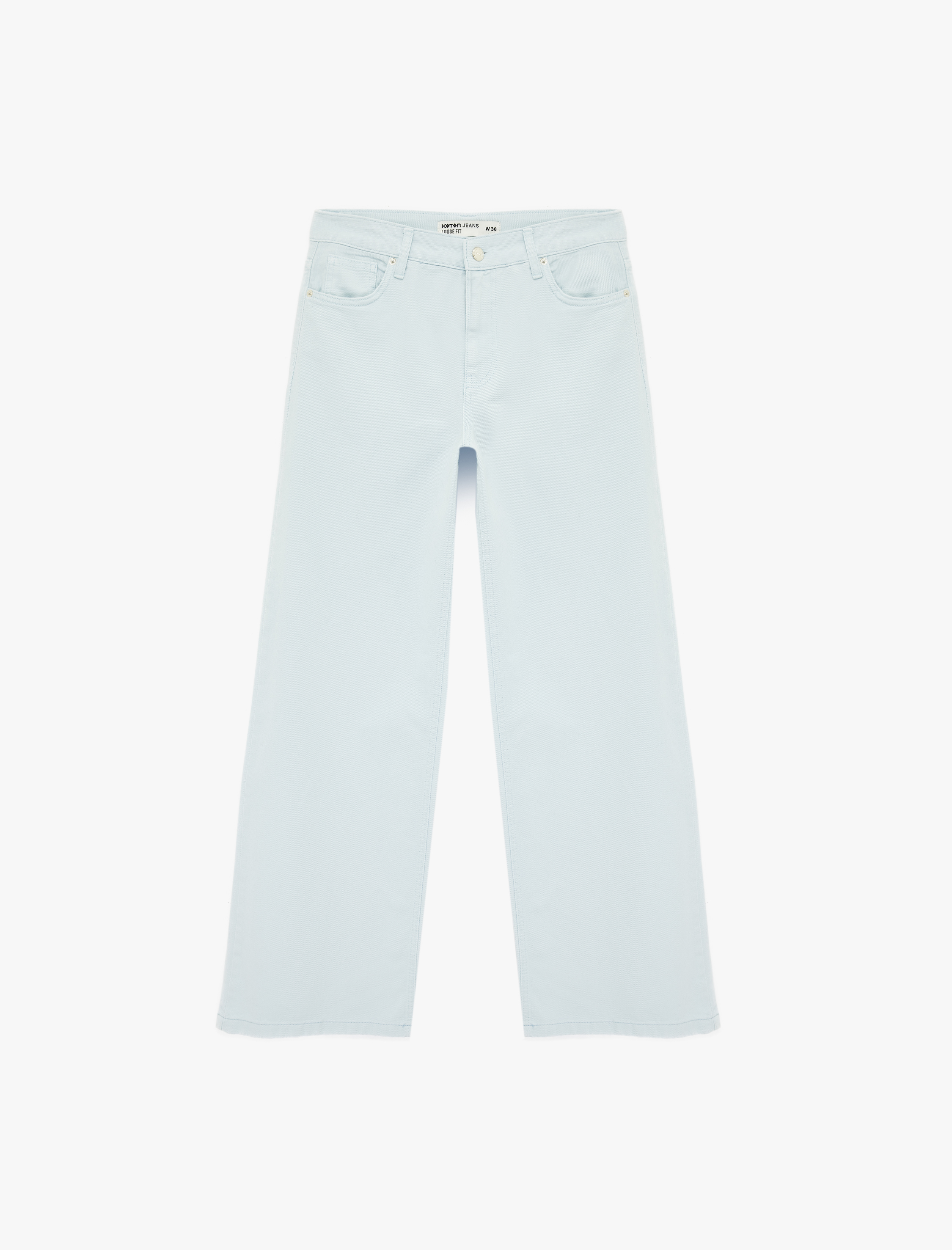   Pamuklu Düşük Bel Bol Kesim Denim Pantolon - Loose Straight Fit Jean