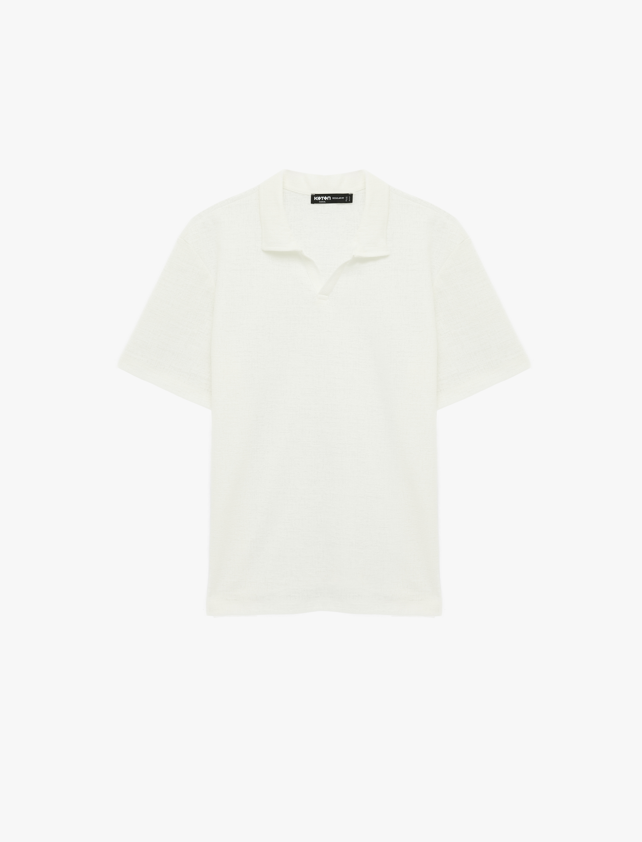   Regular Fit Kısa Kollu Dokulu Polo Yaka Tişört