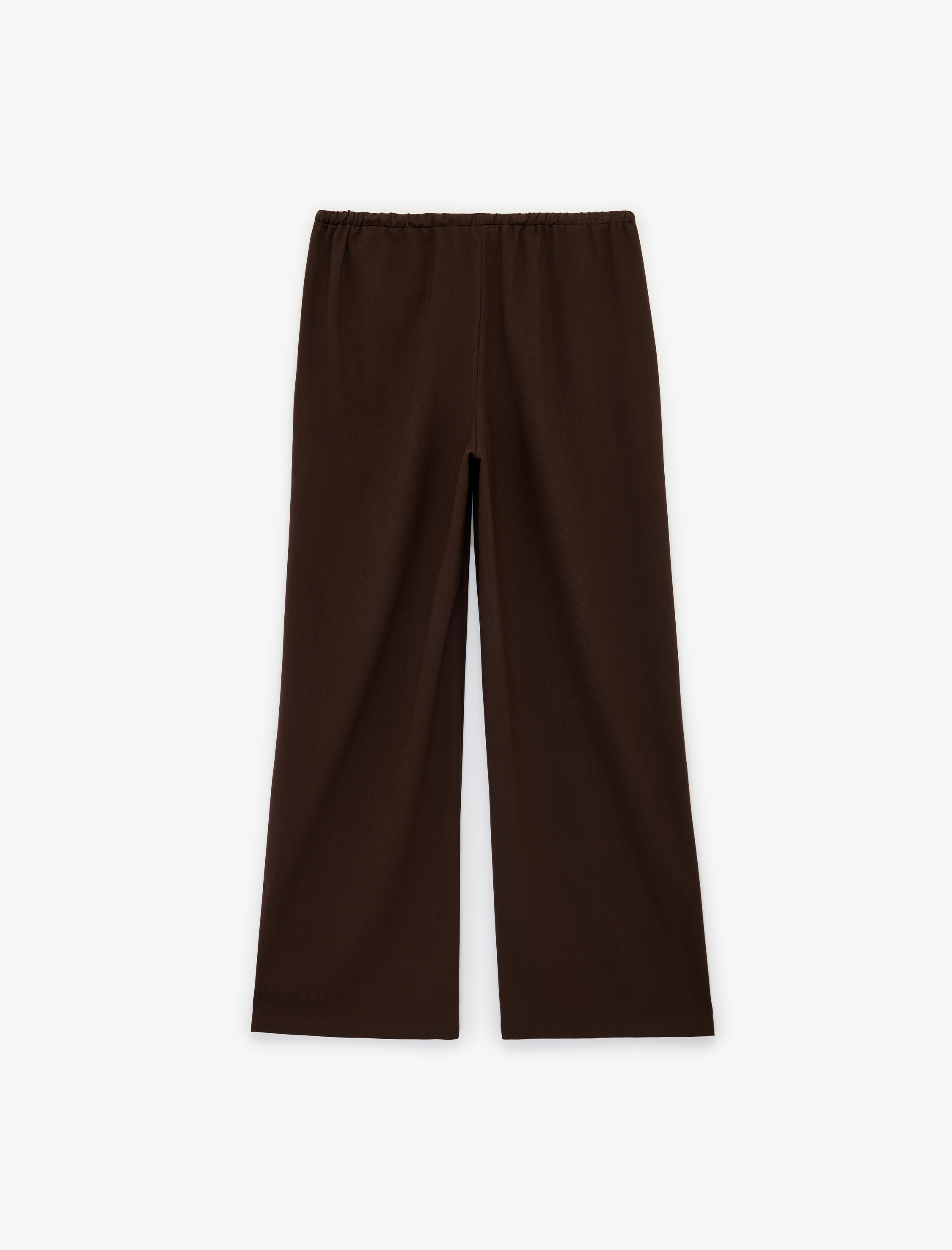   Cepli Rahat Kalıp Viskon Karışımlı Beli Bağcıklı Geniş Paça Pantolon