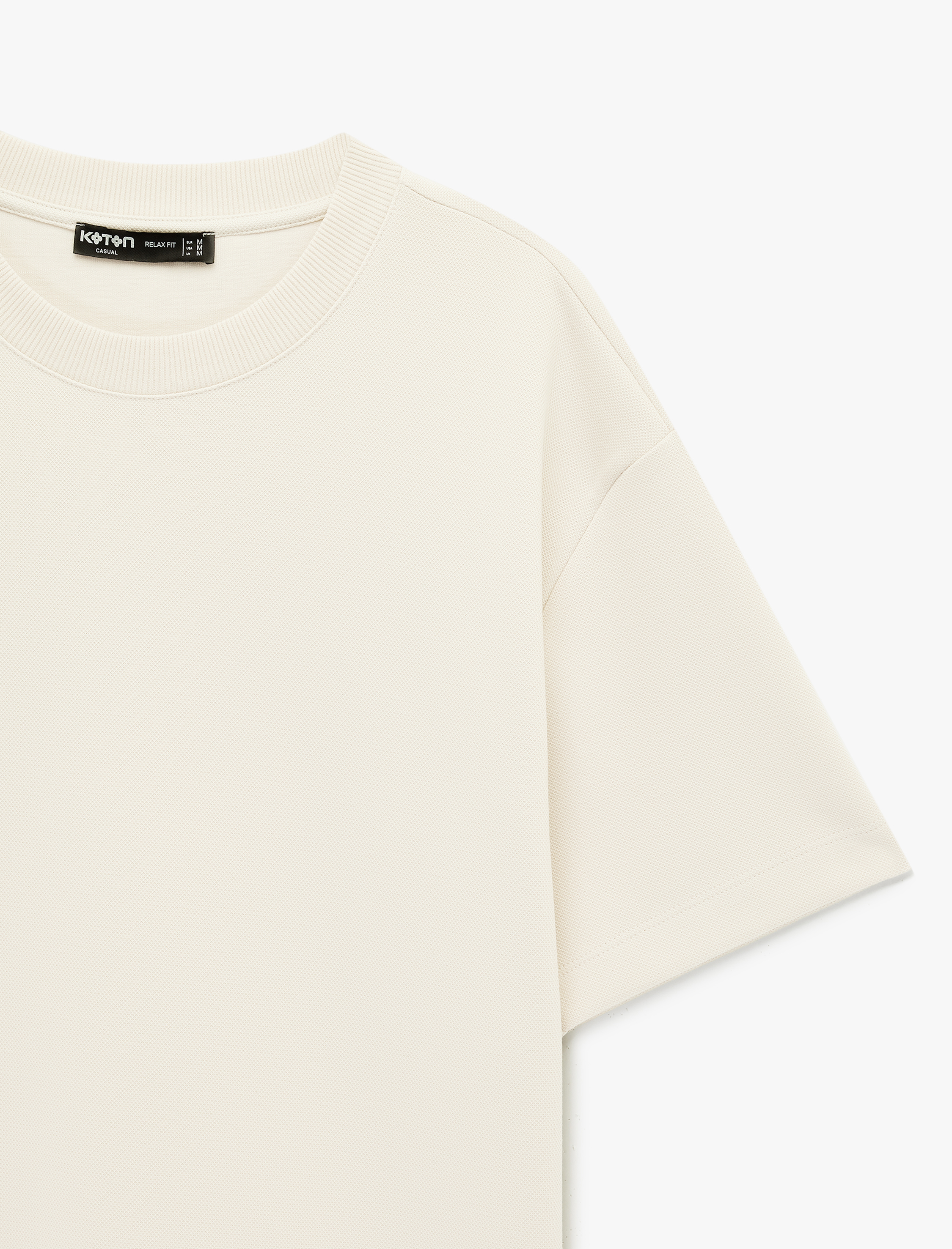   Rahat Kalıp Kısa Kollu Pike Kumaş Pamuklu Bisiklet Yaka Basic Tişört