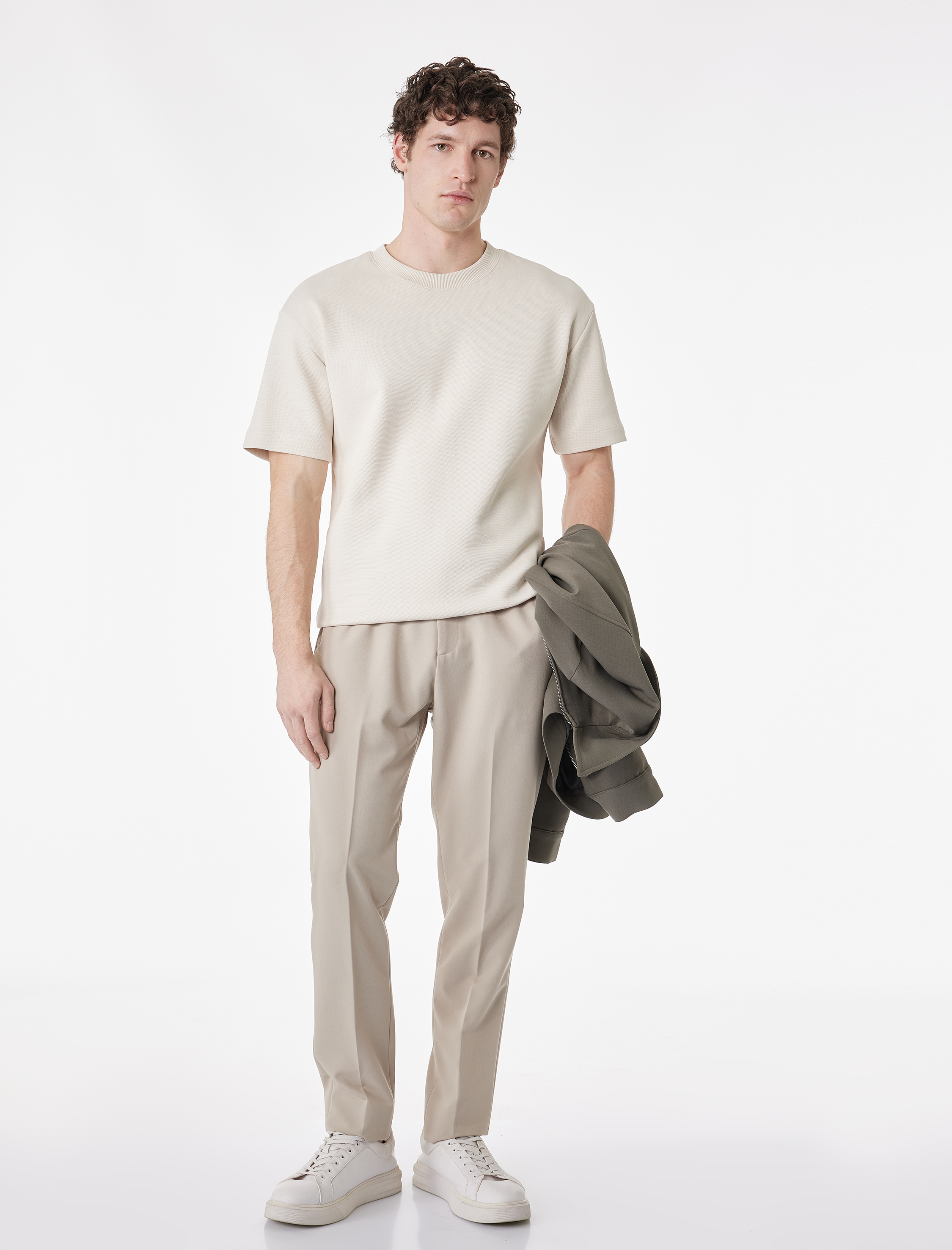   Rahat Kalıp Kısa Kollu Pike Kumaş Pamuklu Bisiklet Yaka Basic Tişört