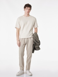 Rahat Kalıp Kısa Kollu Pike Kumaş Pamuklu Bisiklet Yaka Basic Tişört