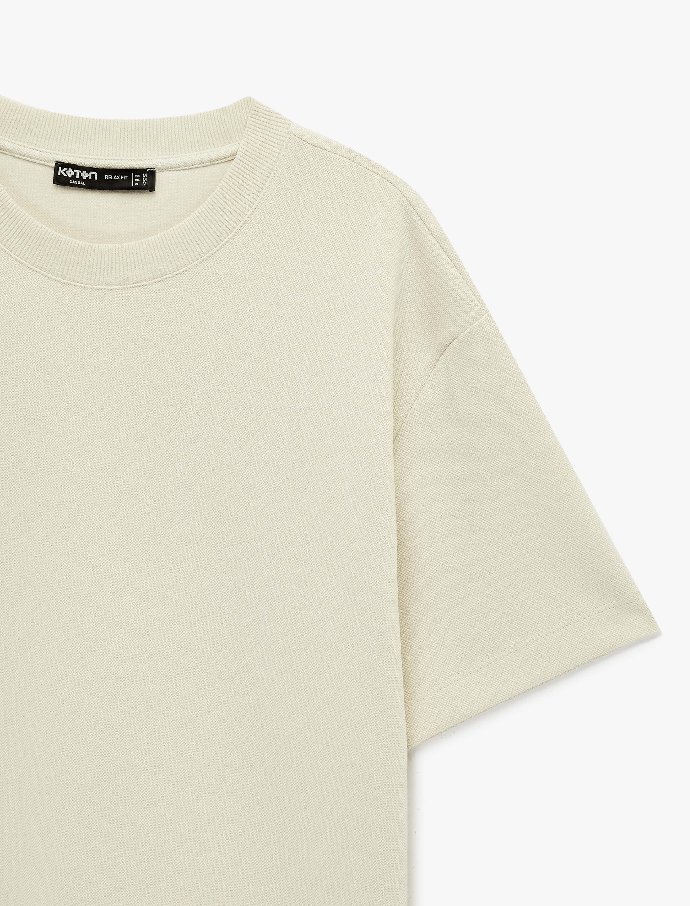   Rahat Kalıp Kısa Kollu Pike Kumaş Pamuklu Bisiklet Yaka Basic Tişört