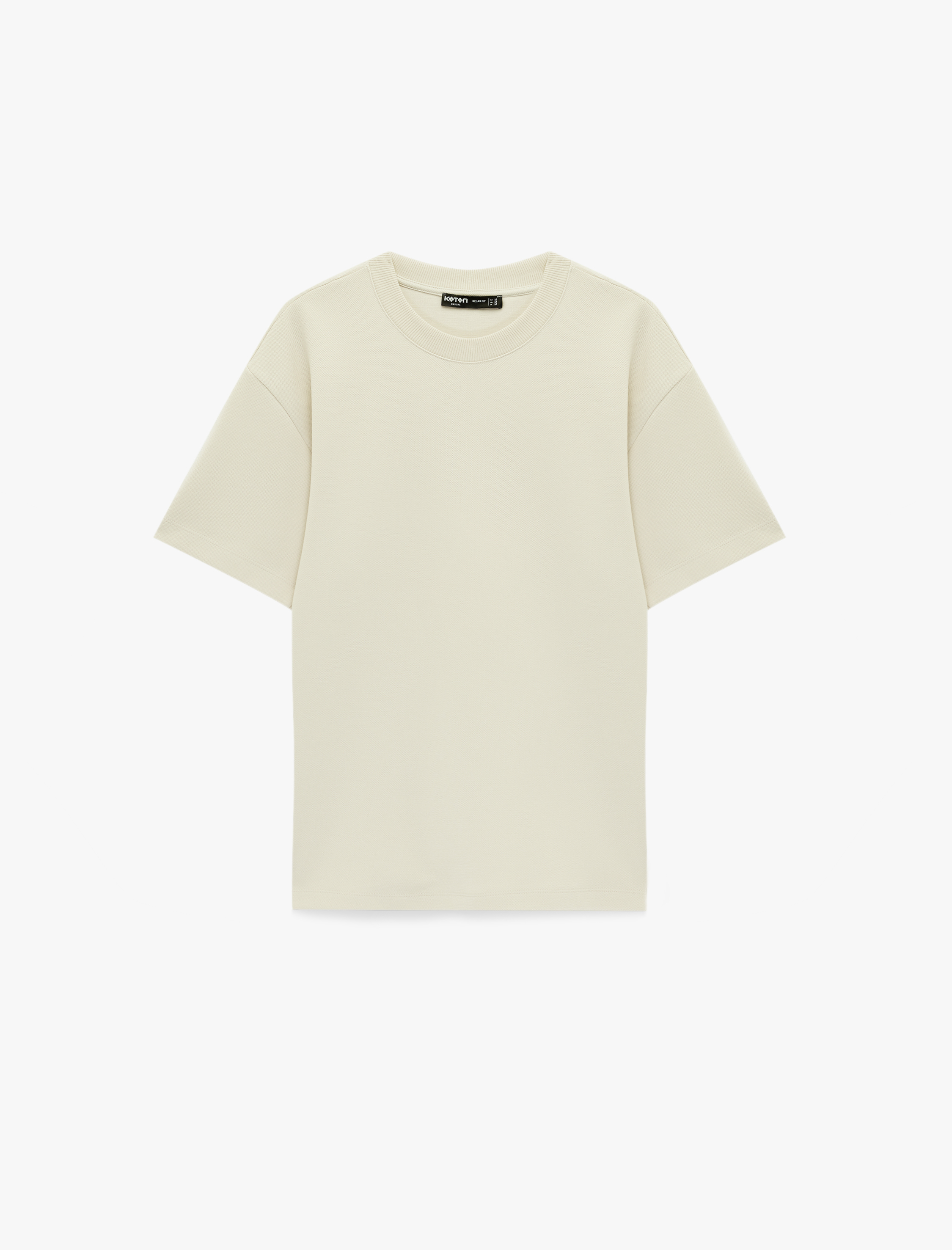   Rahat Kalıp Kısa Kollu Pike Kumaş Pamuklu Bisiklet Yaka Basic Tişört