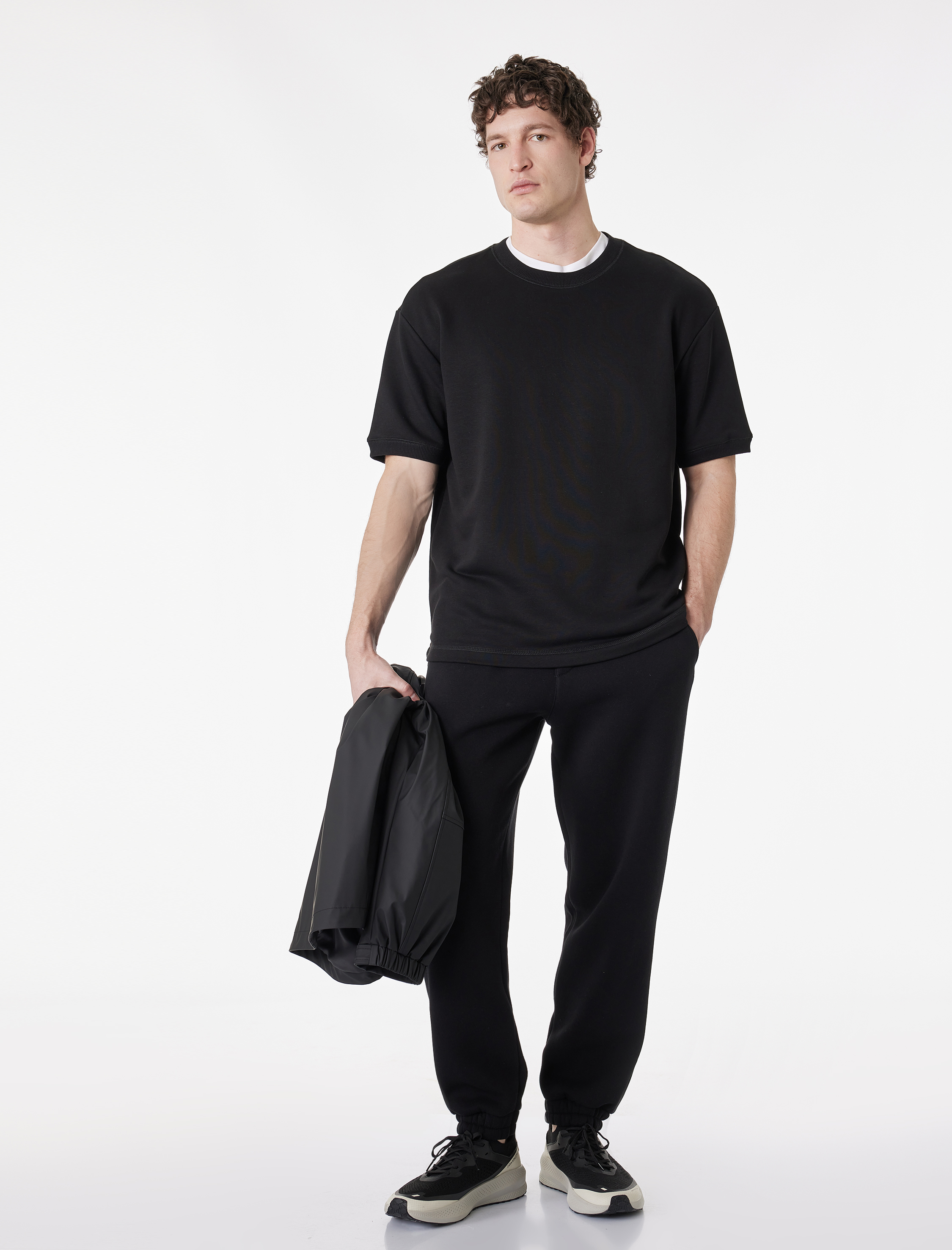   Kısa Kollu Bisiklet Yaka Basic Oversize Tişört