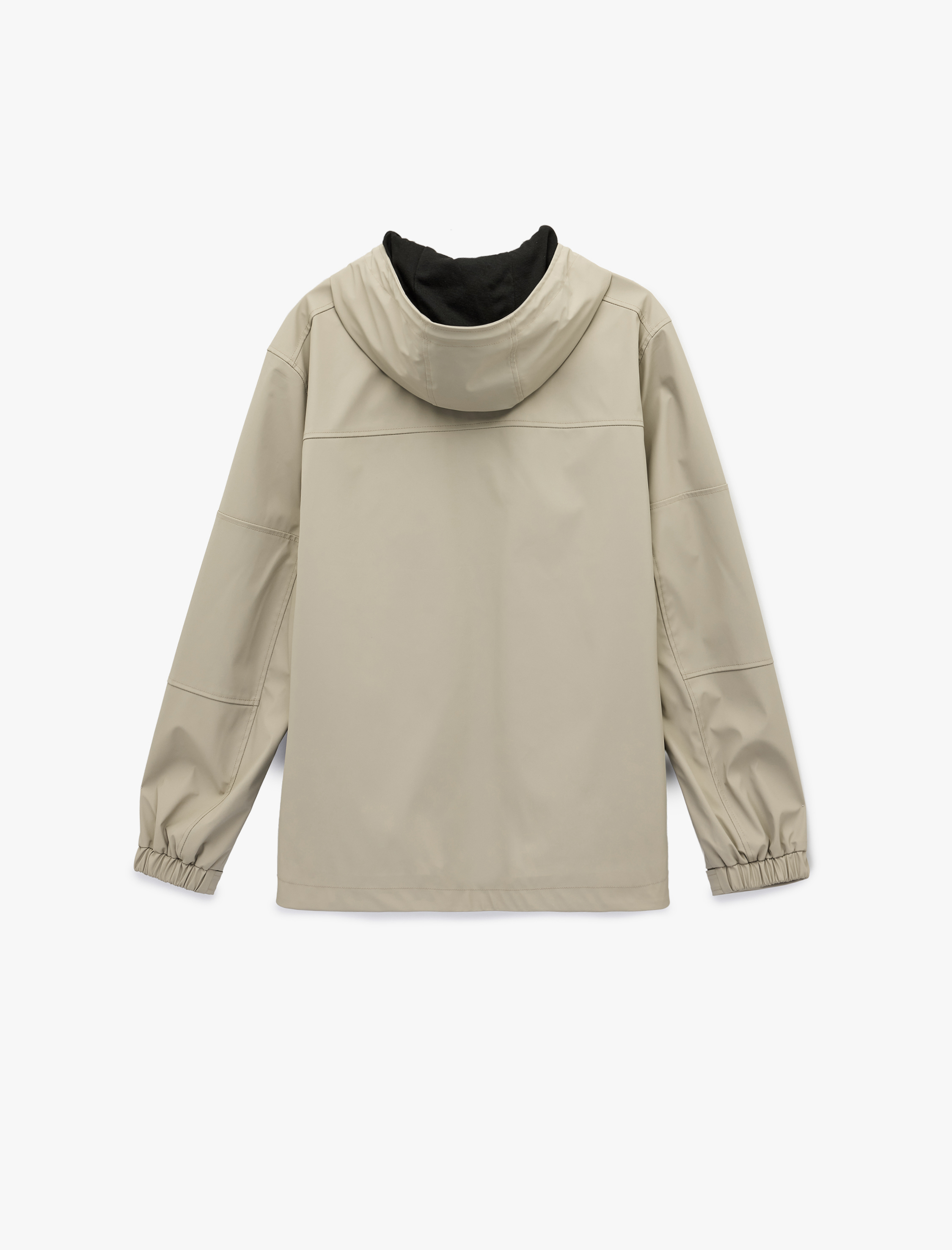   Uzun Kollu Fermuarlı Slim Fit Kapşonlu Yağmurluk