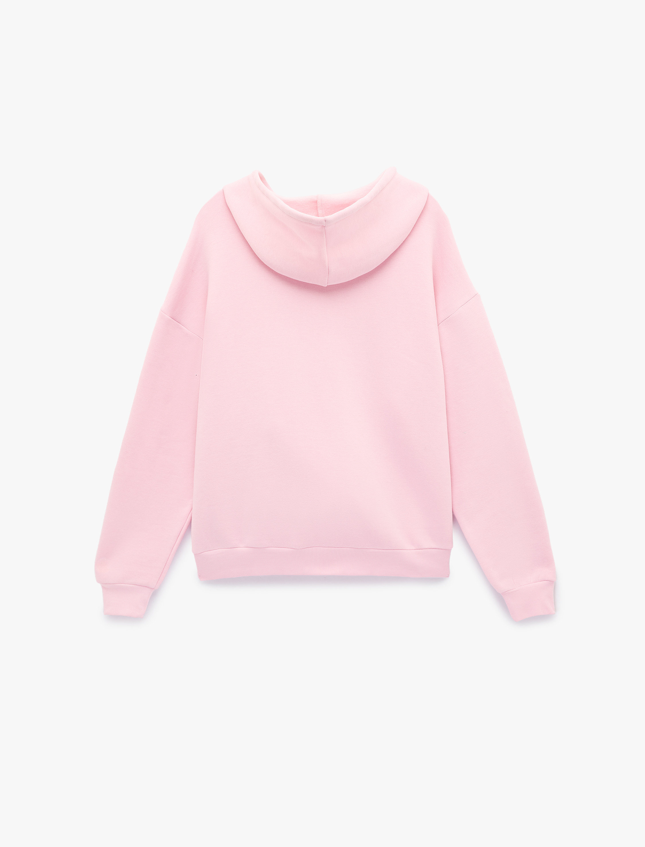   Kapüşonlu Fermuarlı Yıldız İşleme Detaylı Oversize Taşlı Sweatshirt