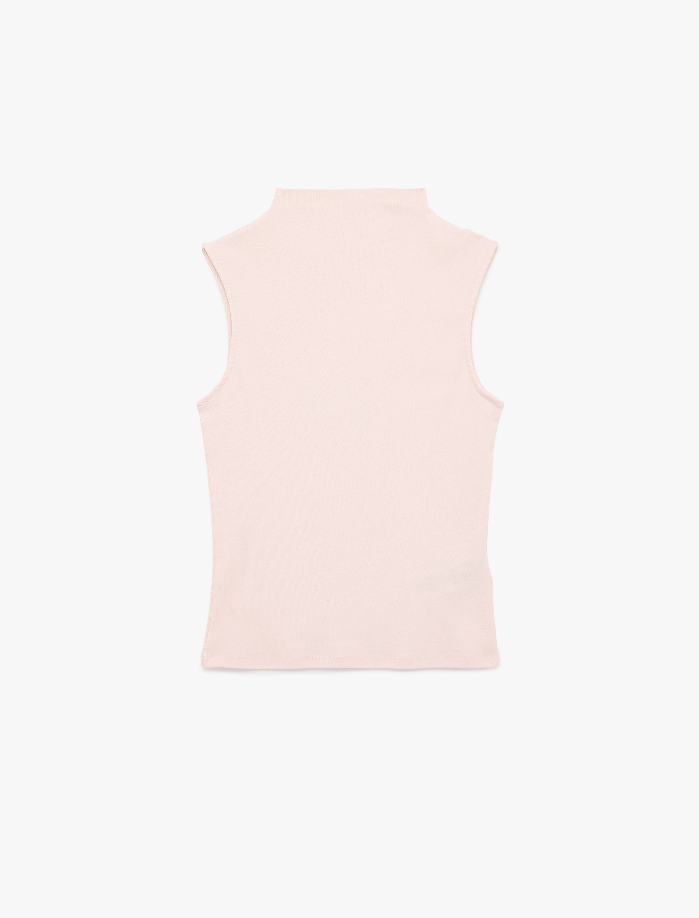   Slim Fit Pamuklu Kolsuz Dik Yaka Bluz