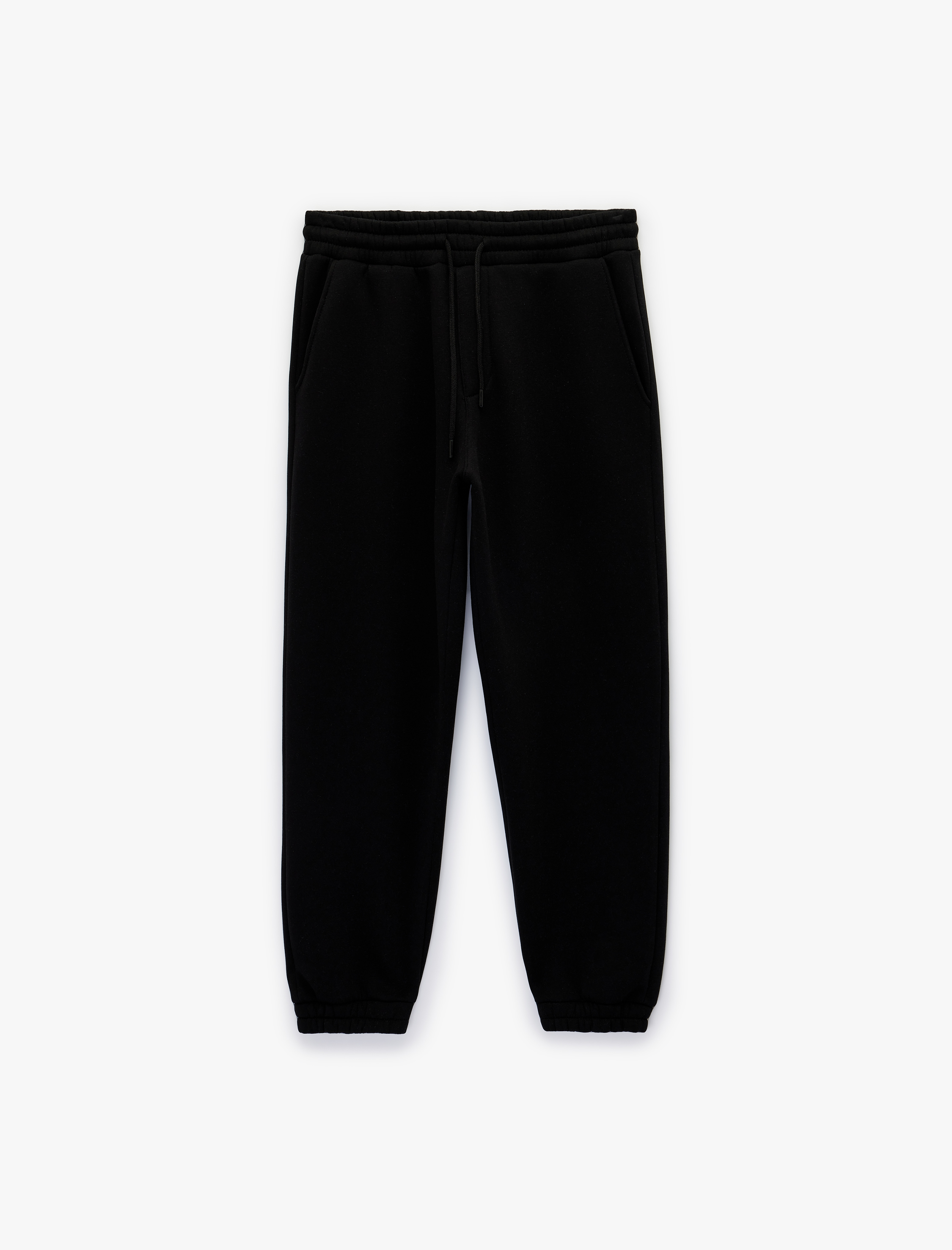   Lastikli Paça Şardonlu Cepli Beli Bağcıklı Jogger Eşofman Altı