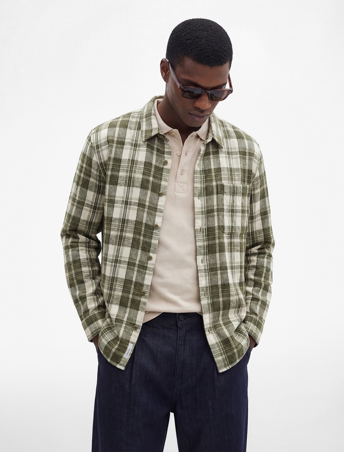  Klasik Yaka Regular Fit Uzun Kollu Oduncu Gömleği