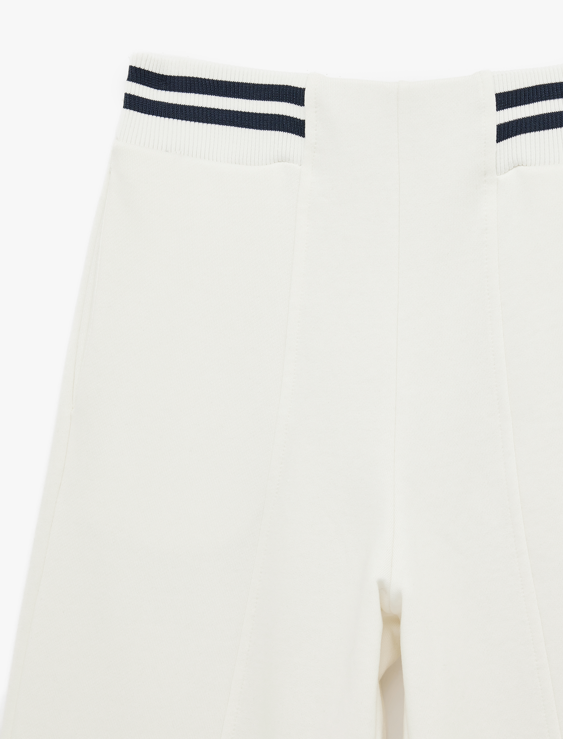   Pamuklu Biyeli Triko Patlı Uzun Geniş Paça Eşofman Altı