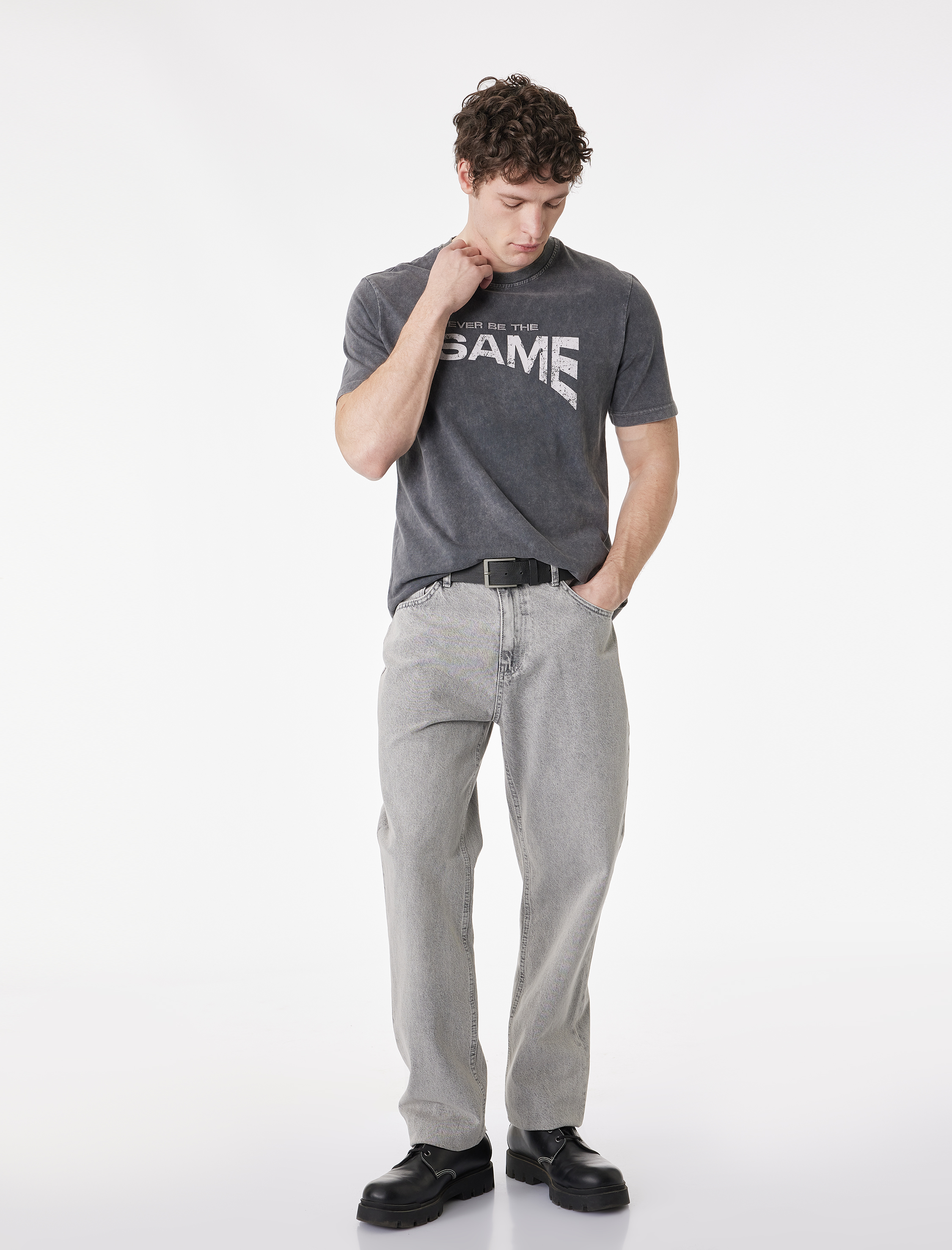   Normal Bel Pamuklu Vintage Straight Fit Jean Pantolon