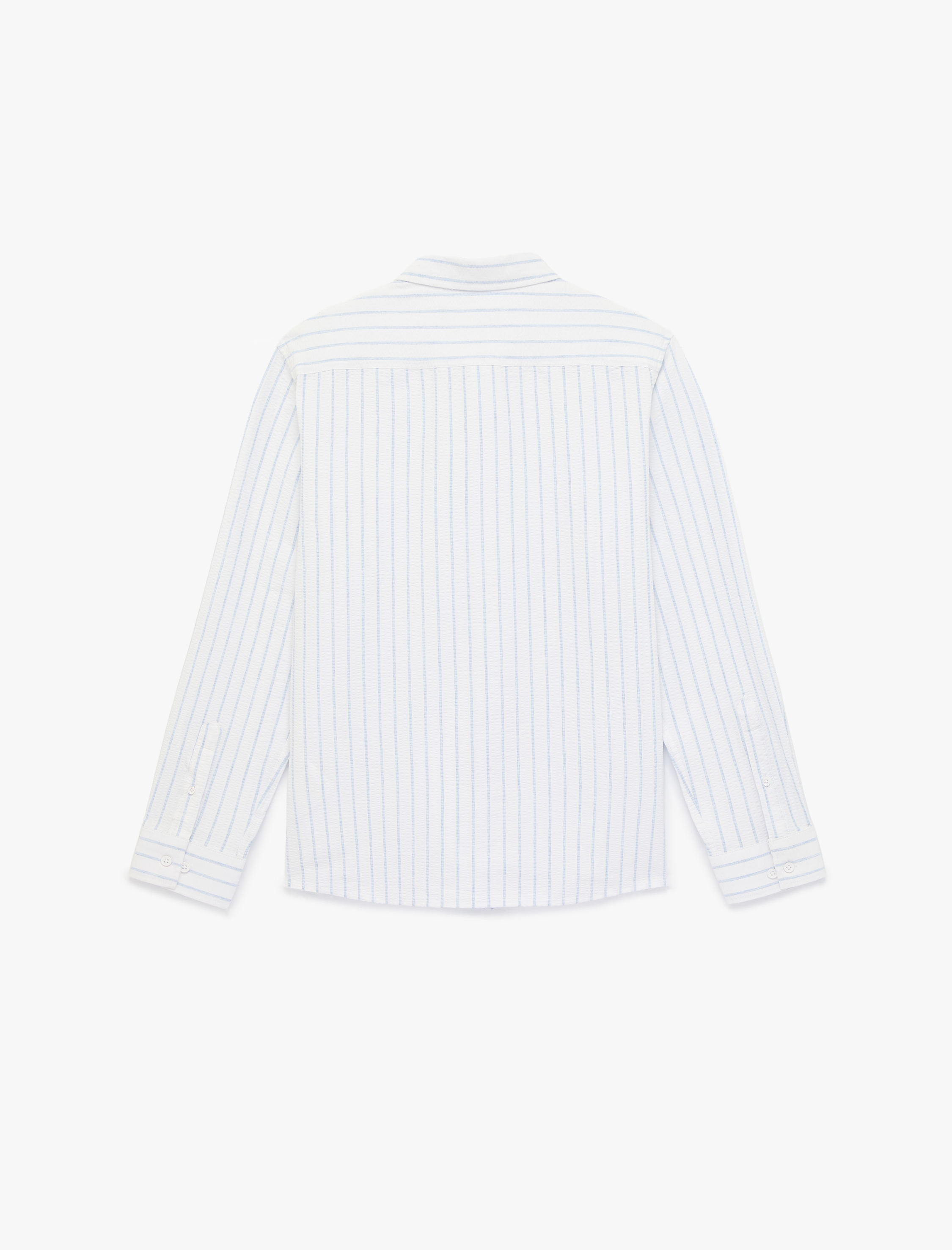   Regular Fit Düğmeli Gömlek Yaka Pamuklu Uzun Kollu Gömlek