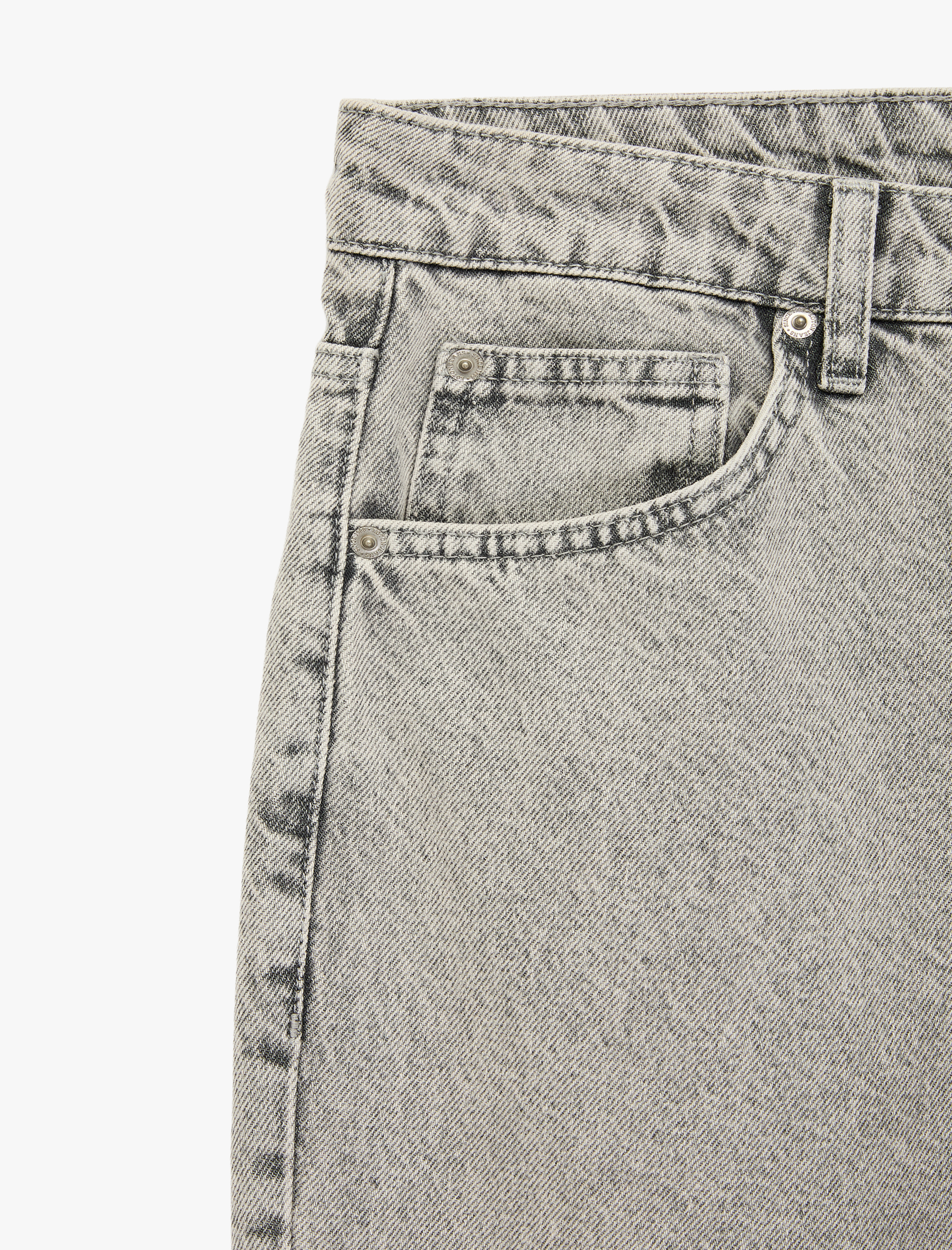   Normal Bel Pamuklu Vintage Straight Fit Jean Pantolon